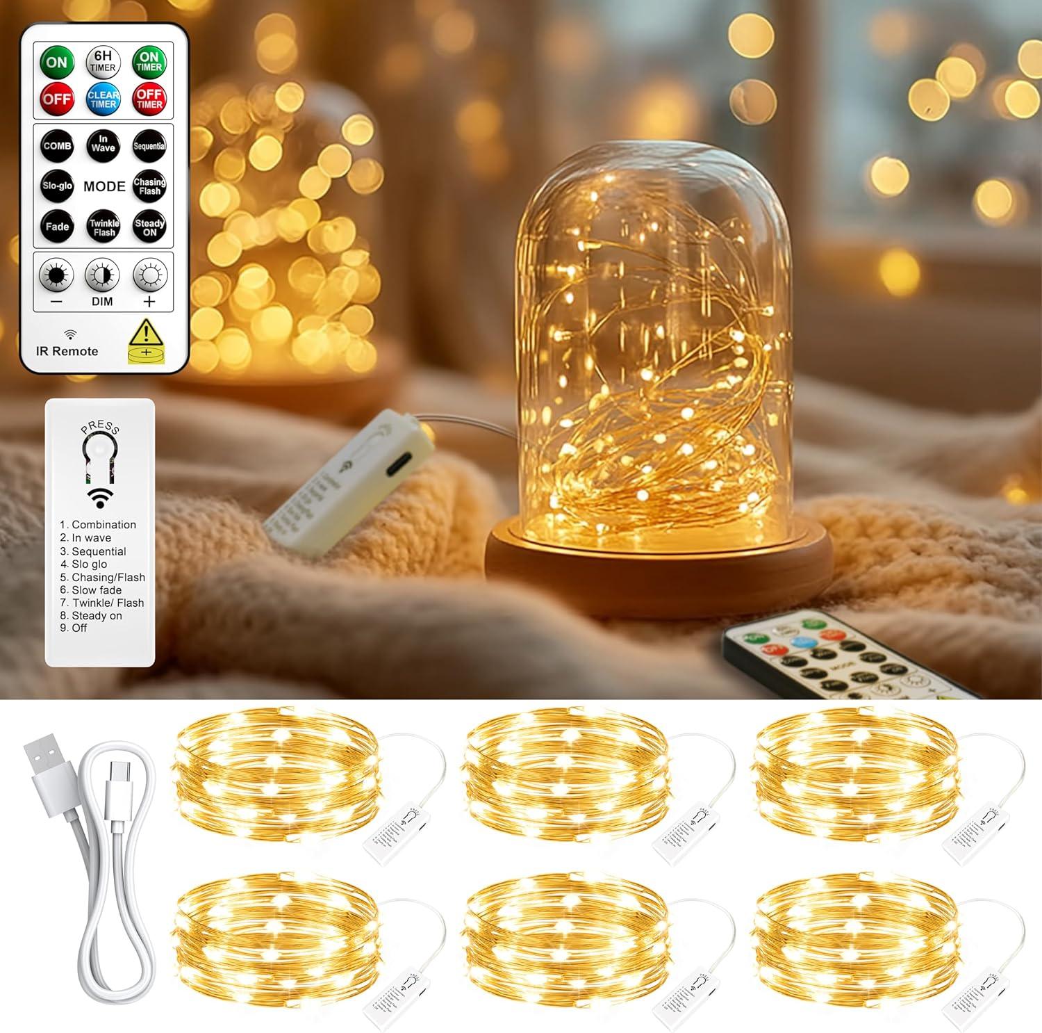 Rechargeable LED String Lights with Remote