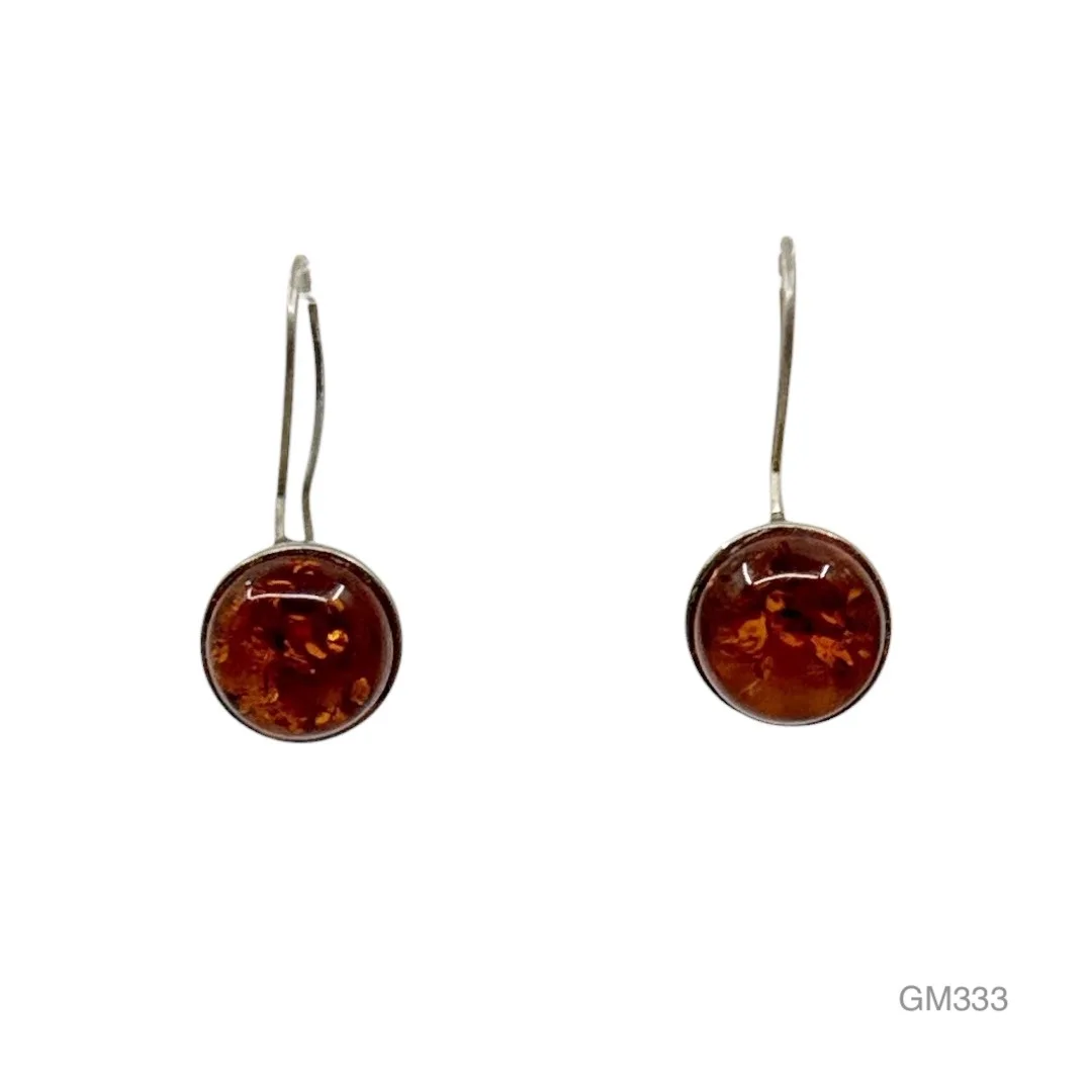 Sterling silver baltic amber earrings - GM333