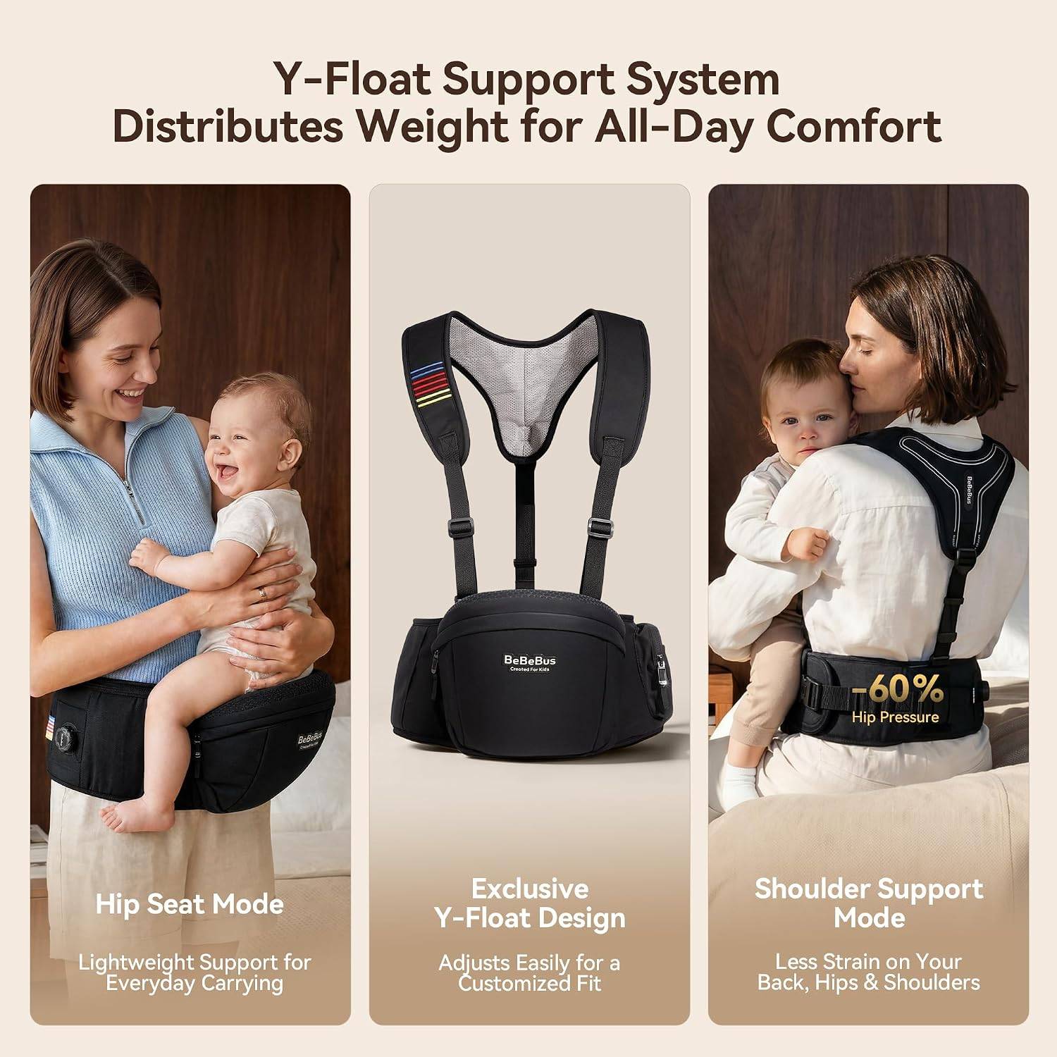 NEW~ Hip Seat Carrier One-Hand Dial Newborn-44lbs - photo 3