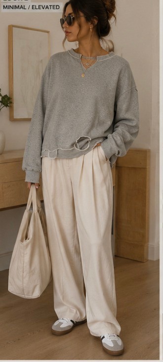 Distressed Grey Cotton Sweater