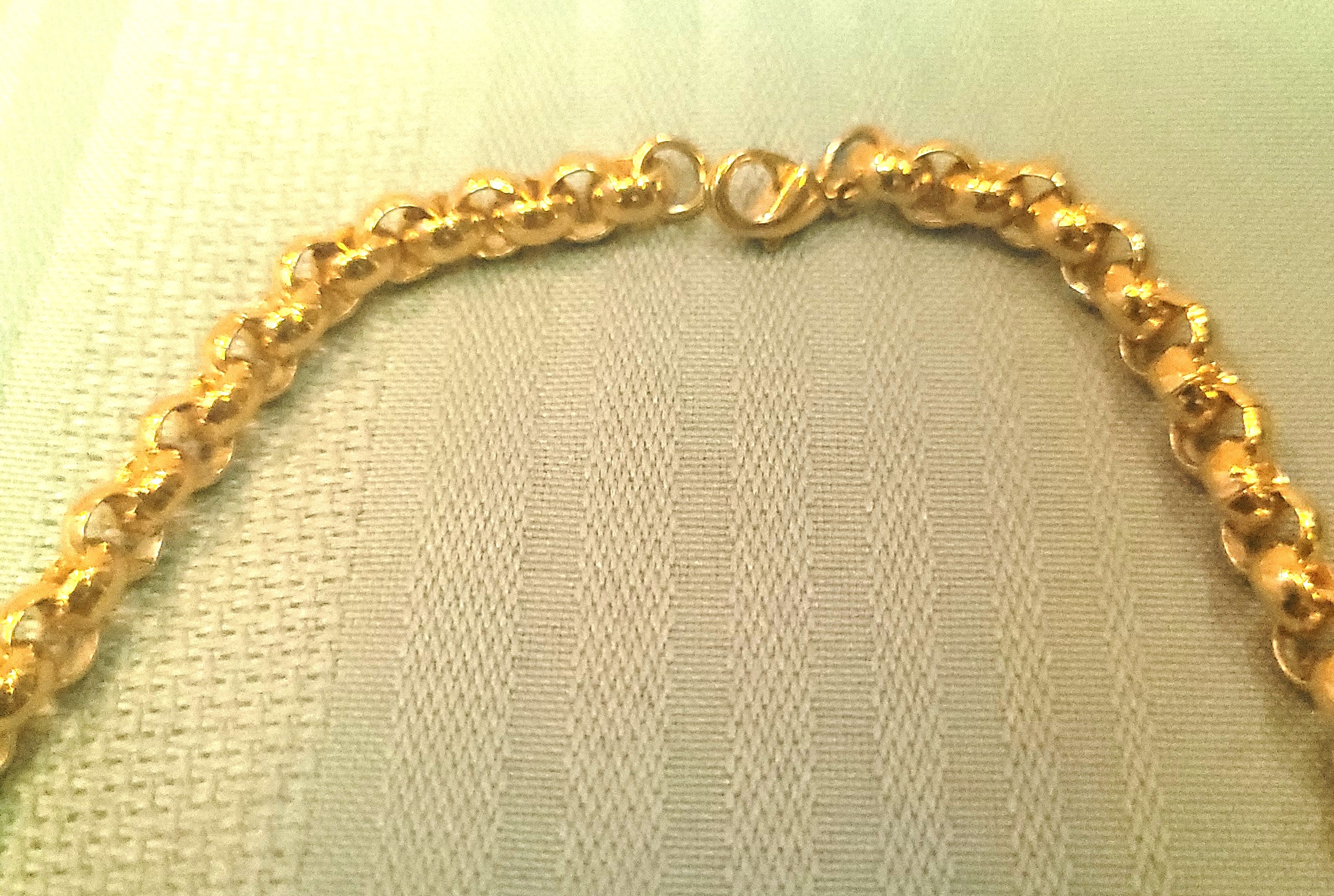 1980s Heavy Gold Tone Rolo Link Chain Necklace 29.5" Long - photo 5