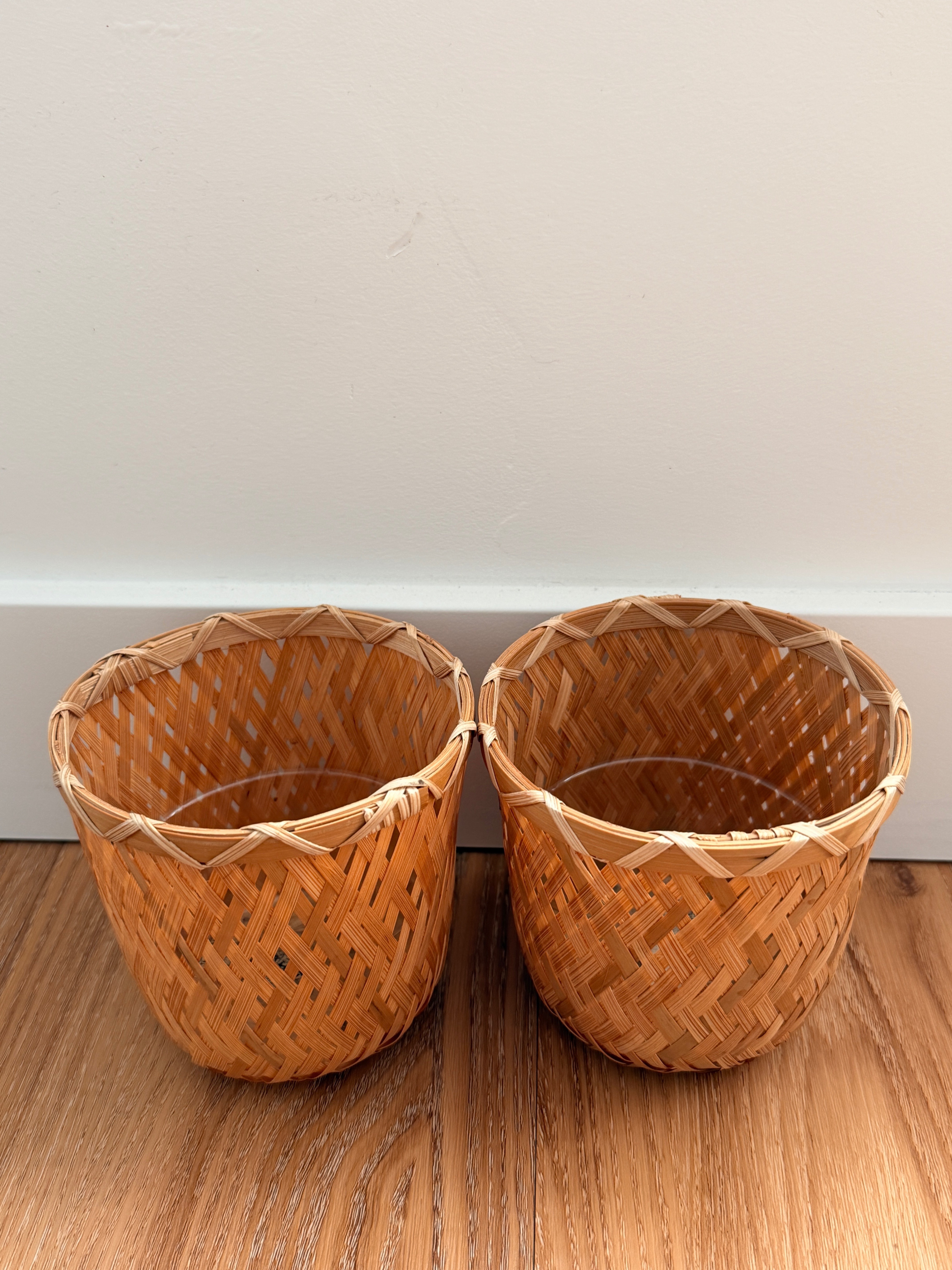 9cm bamboo plant pot, set of 2 - photo 2