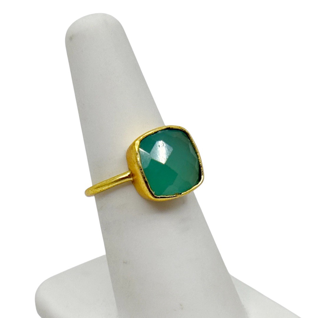 Gold Vermeil sterling silver Chalcedony ring - GM325 - photo 2