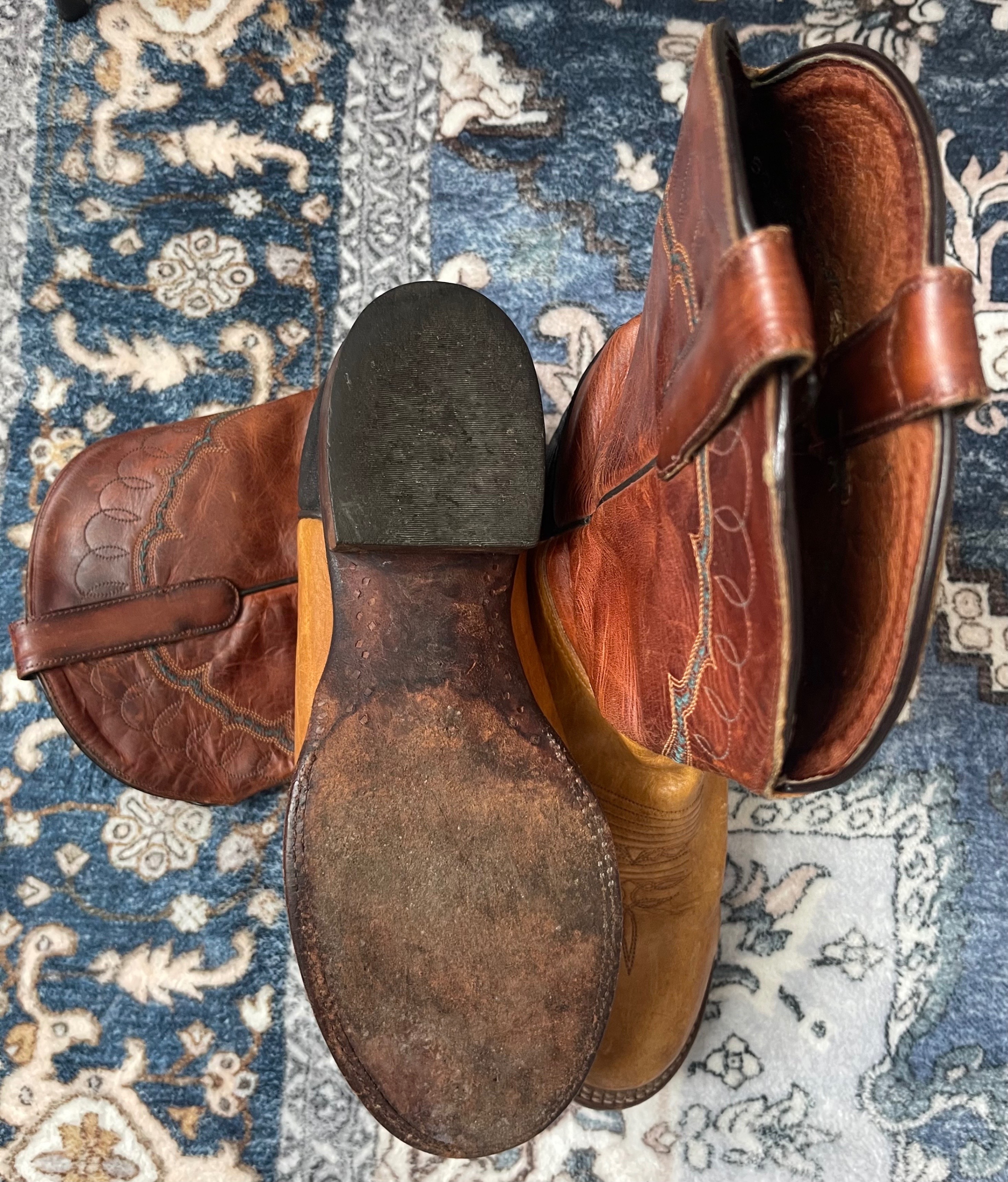 Vintage Larry Mahan Women's Cowboy Boots Size 9 (Made in USA) - photo 3
