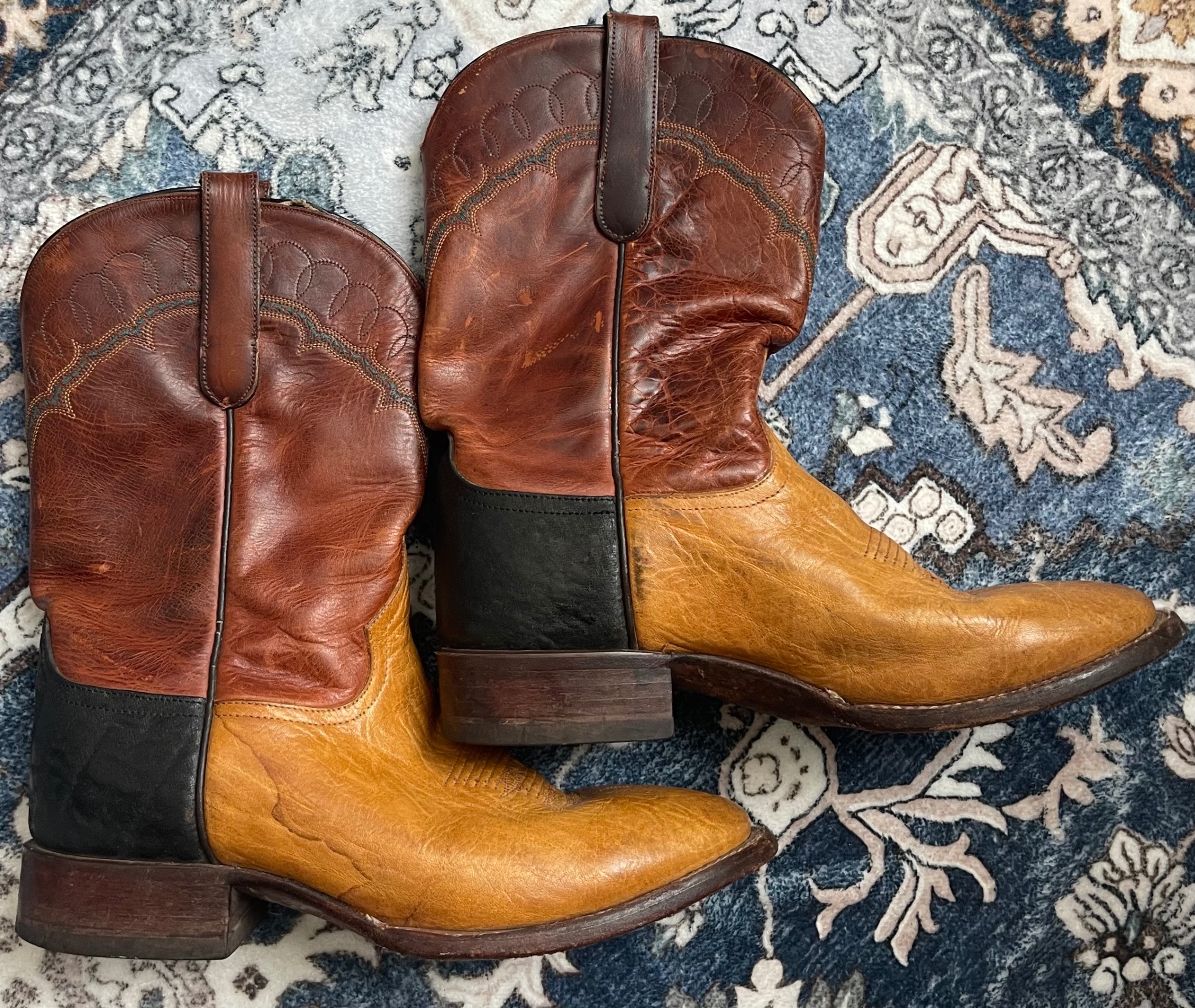 Vintage Larry Mahan Women's Cowboy Boots Size 9 (Made in USA) - photo 2