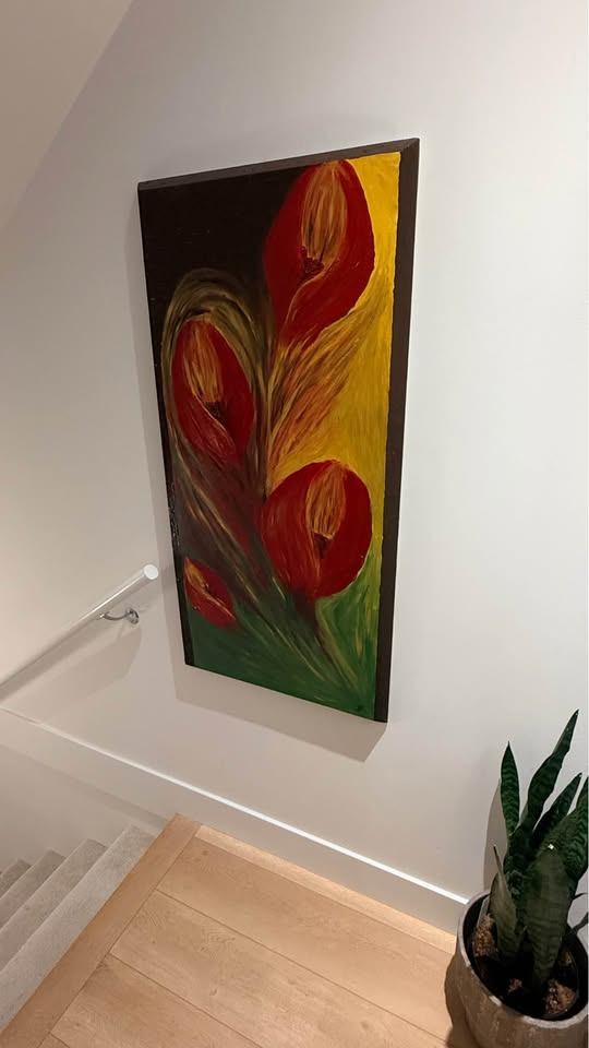 Abstract Floral Oil Painting
