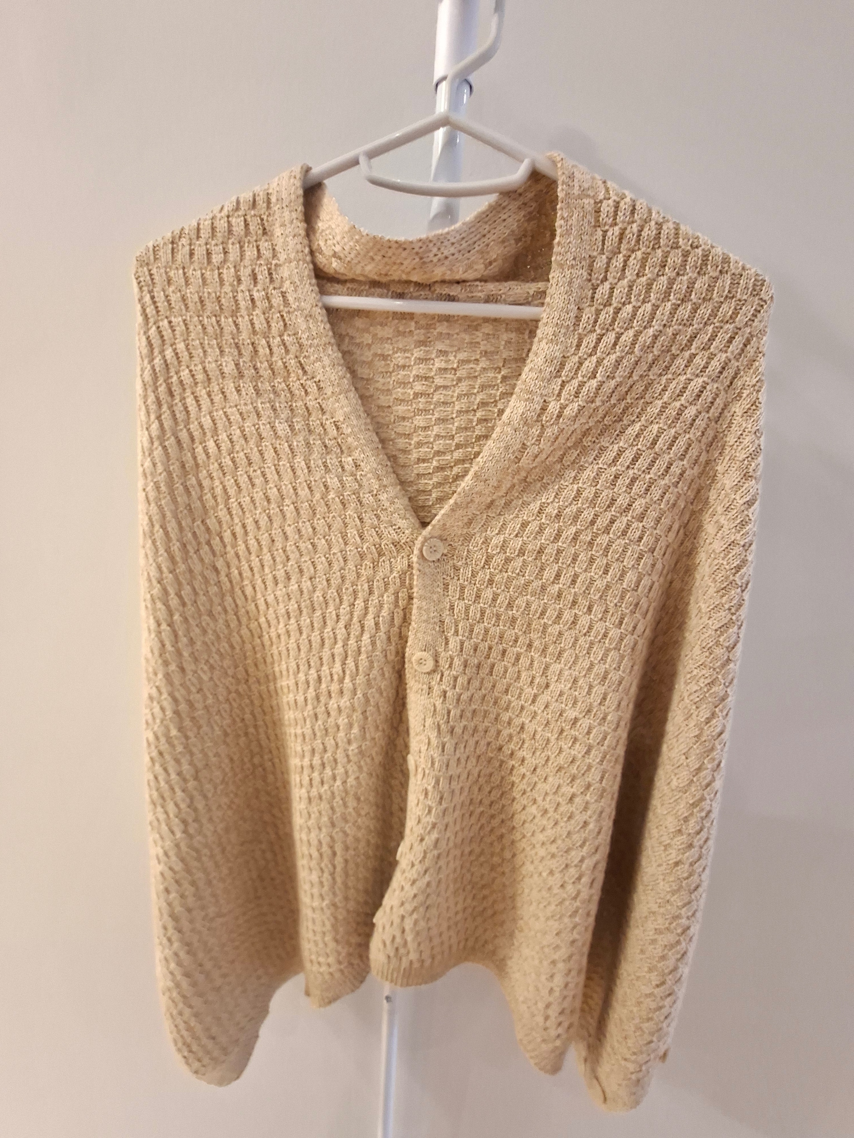 Beige Knit Poncho/Cardigan or Scarf