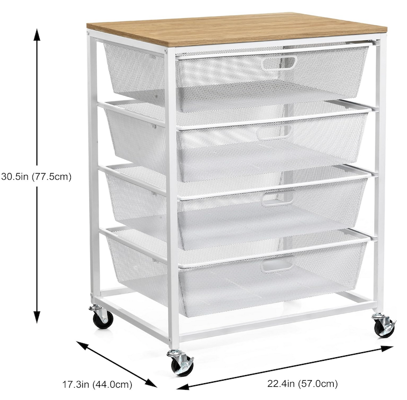 4-Drawer Storage Cart - Metal - Unused - photo 4
