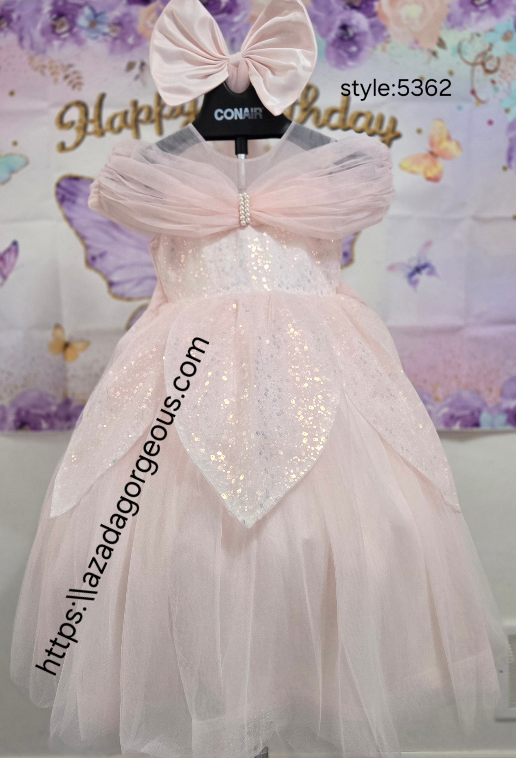 Pink Tulle Dress with Bow :5362
