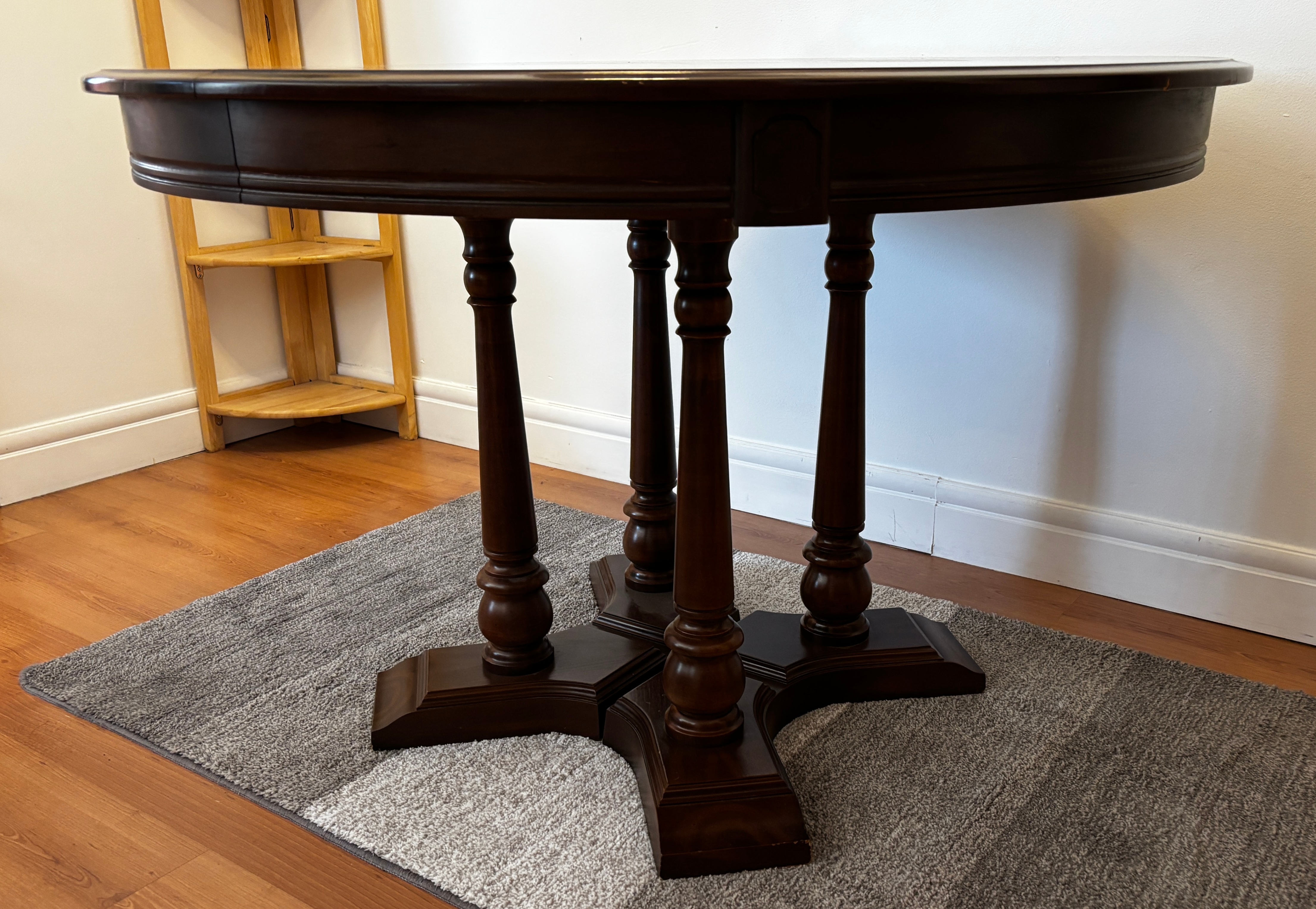 SOLID WOOD PEDESTAL DINING ROOM Table + Four chairs - photo 5