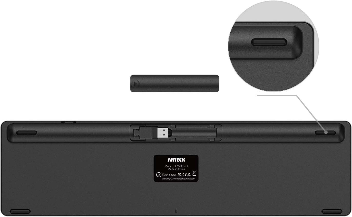 Arteck HW305-3 Wireless Full-Size Keyboard with Numeric Keypad - photo 4