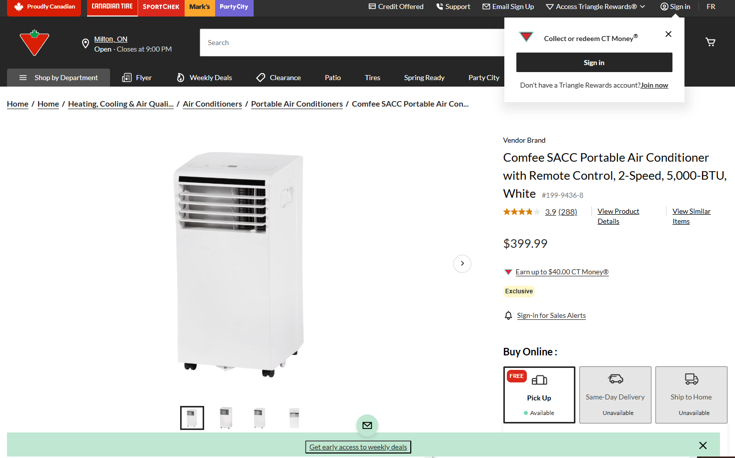 Comfee Portable Air Conditioner 6000 BTU - photo 2