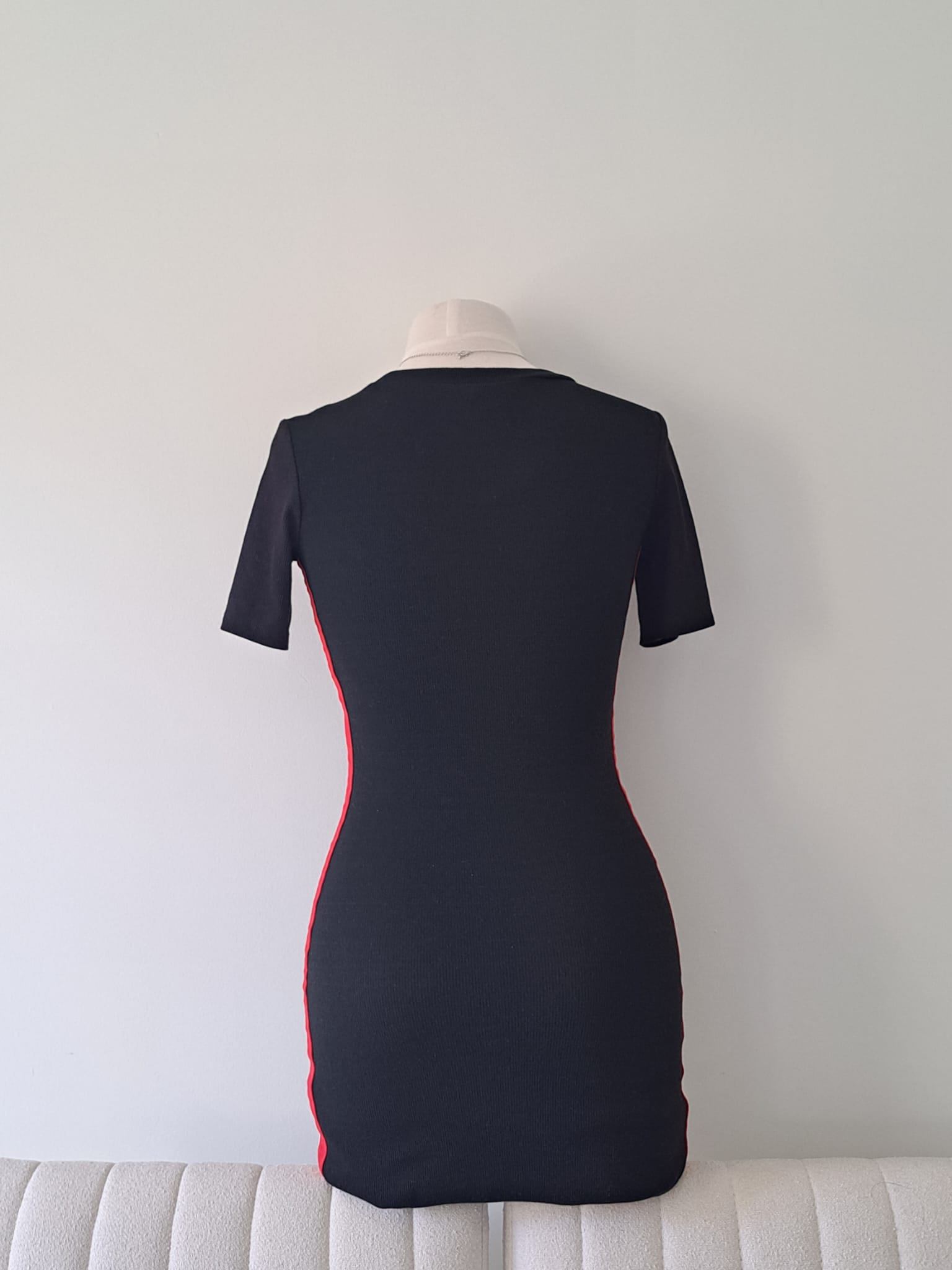 📞 Black Bodycon Dress with Side Stripes - photo 2
