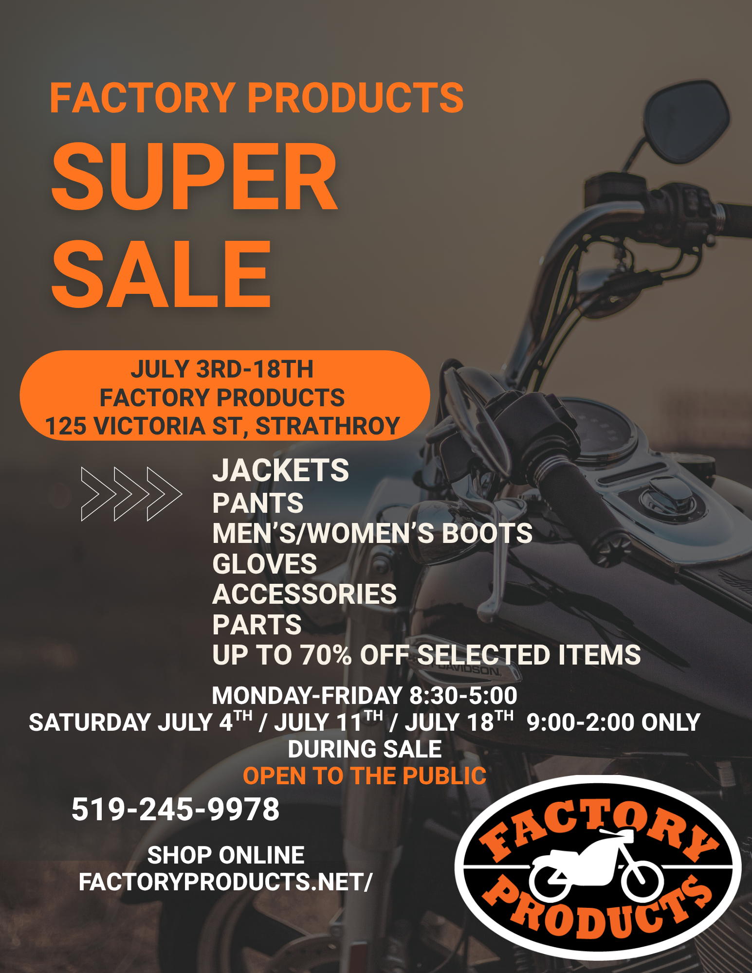 FACTORY PRODUCTS SALE