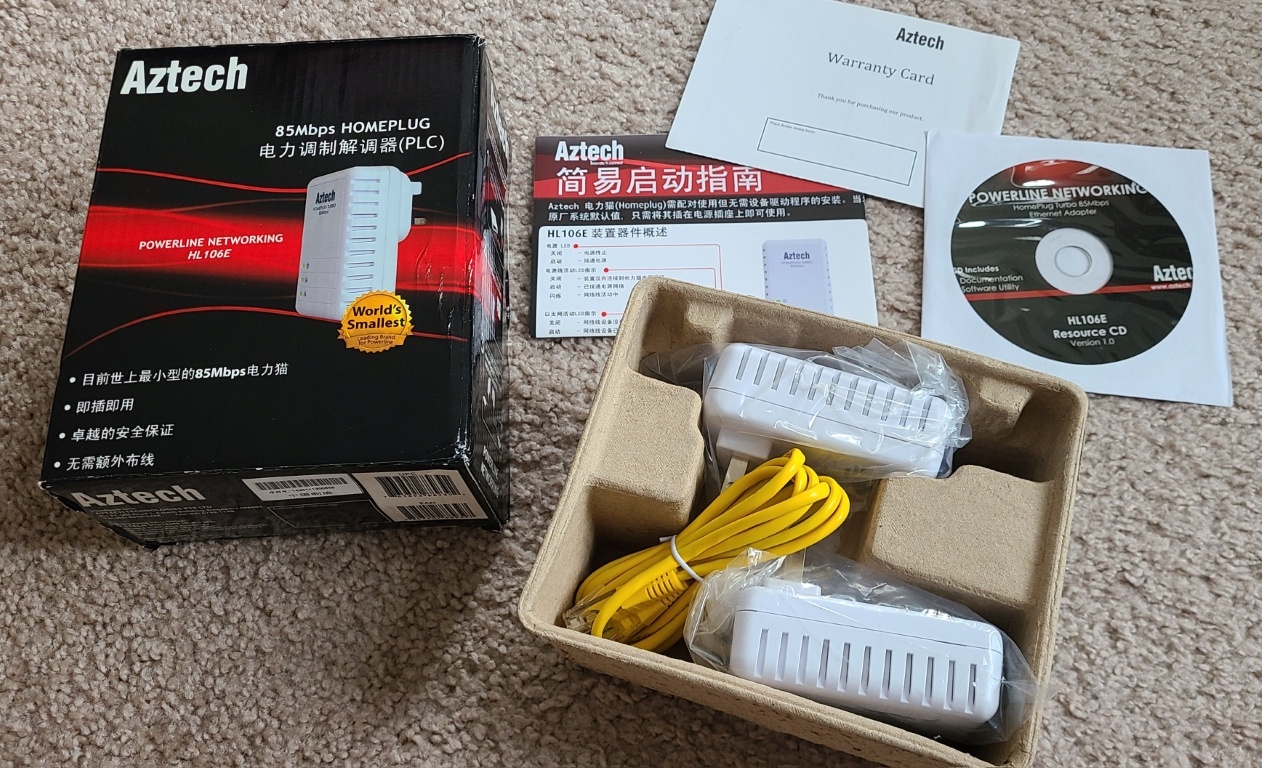Aztech Powerline Networking 85Mbps HomePlug, unused (1 pair) - photo 2