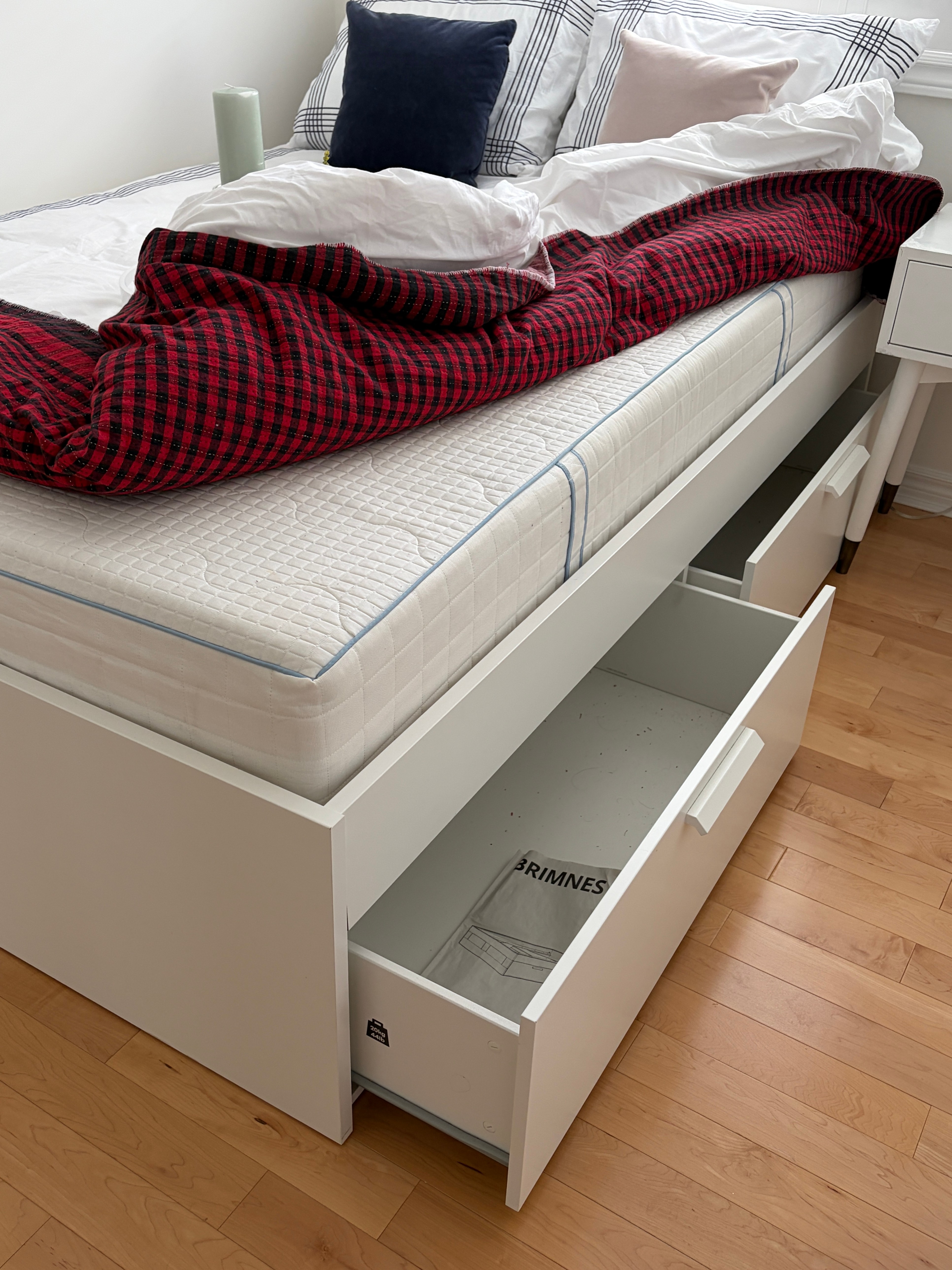 IKEA BRIMNES Bed Frame with Storage Drawers + mattress - photo 2