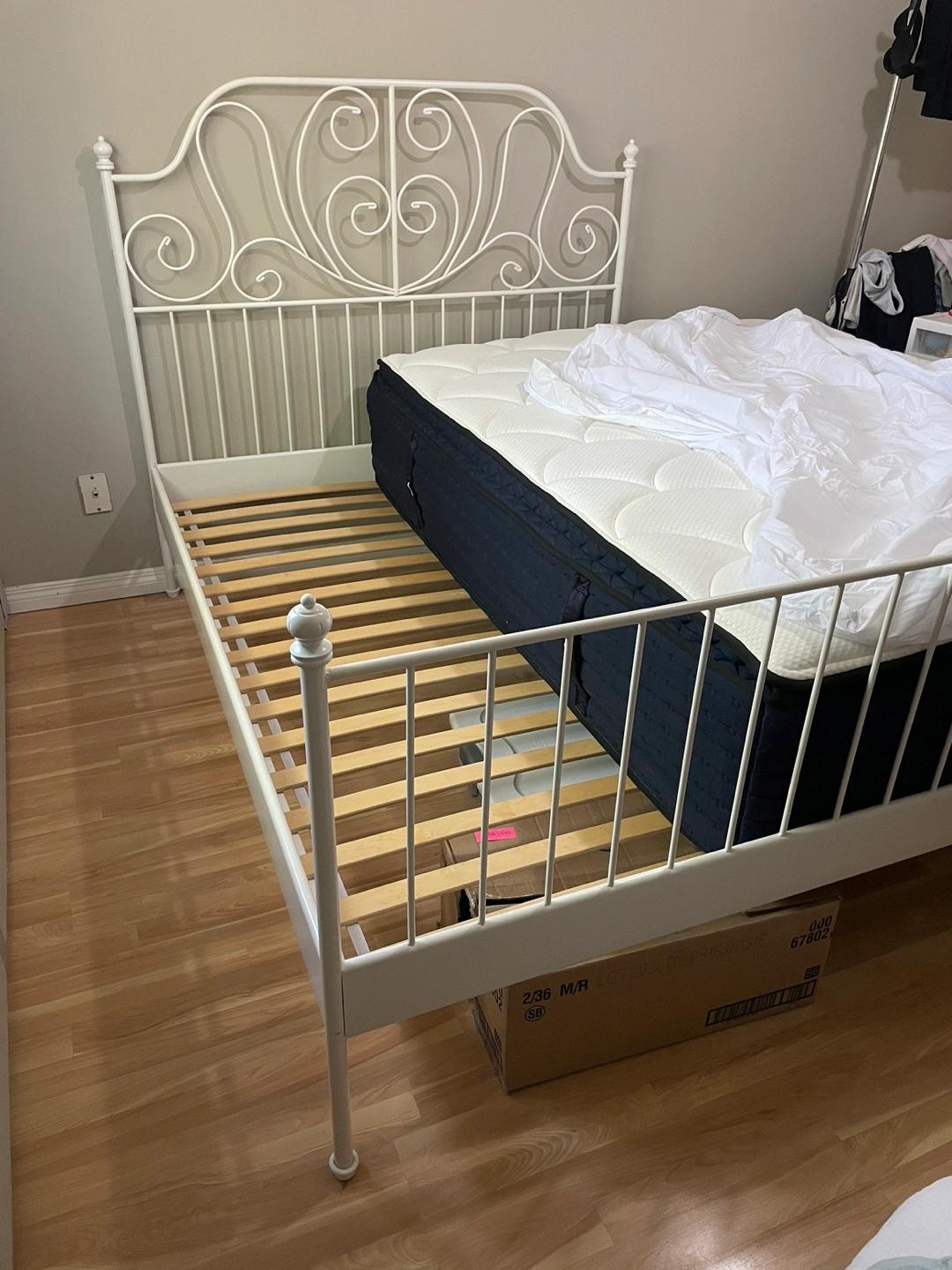 IKEA LEIRVIK Queen Bed Frame with Slats & Centre Beam