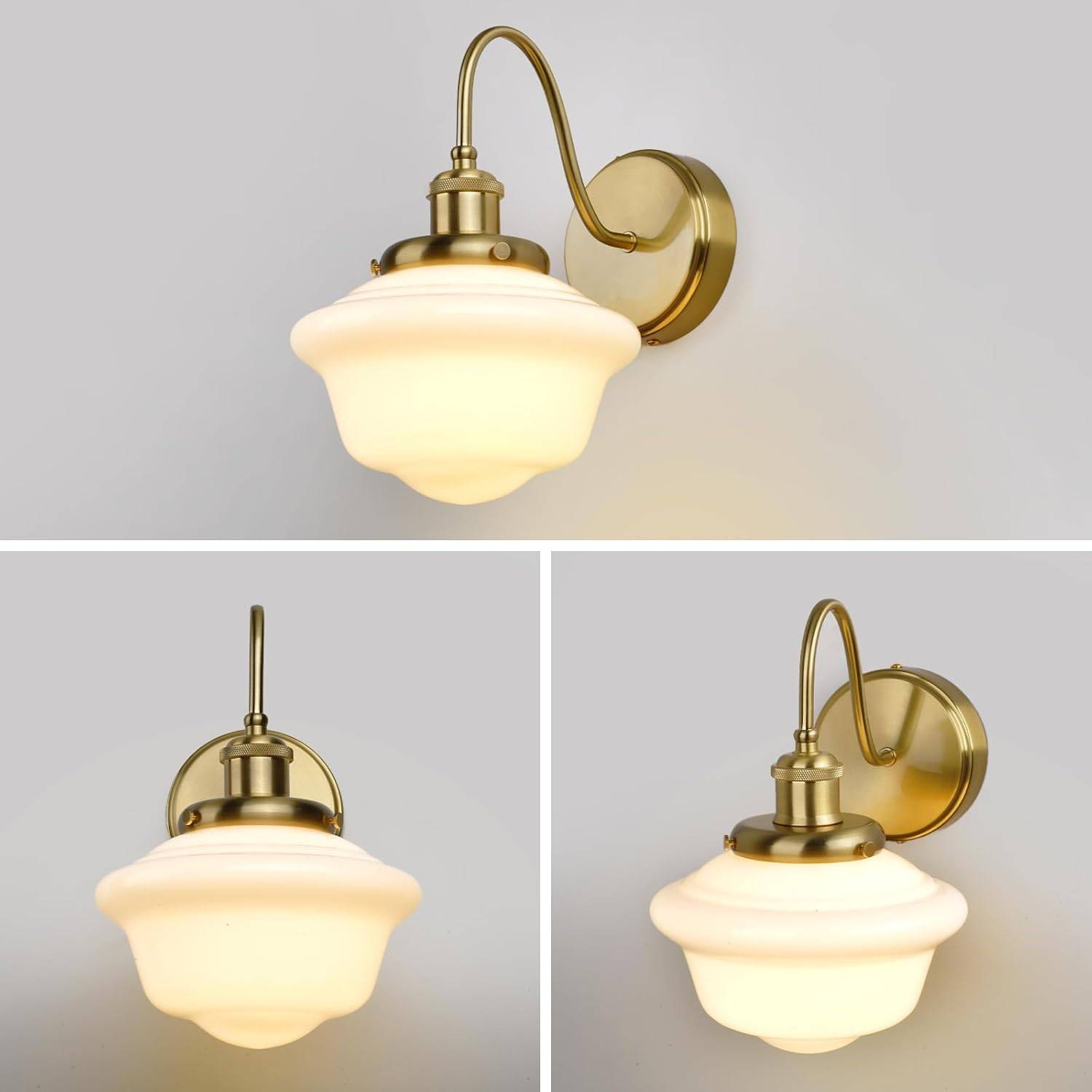 Vintage Gold Wall Sconce Light Hardwired - photo 2
