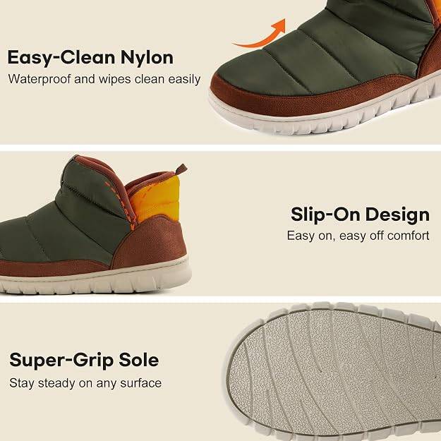 LongBay Mens Bootie Slippers with Memory Foam Camping Boots - photo 2