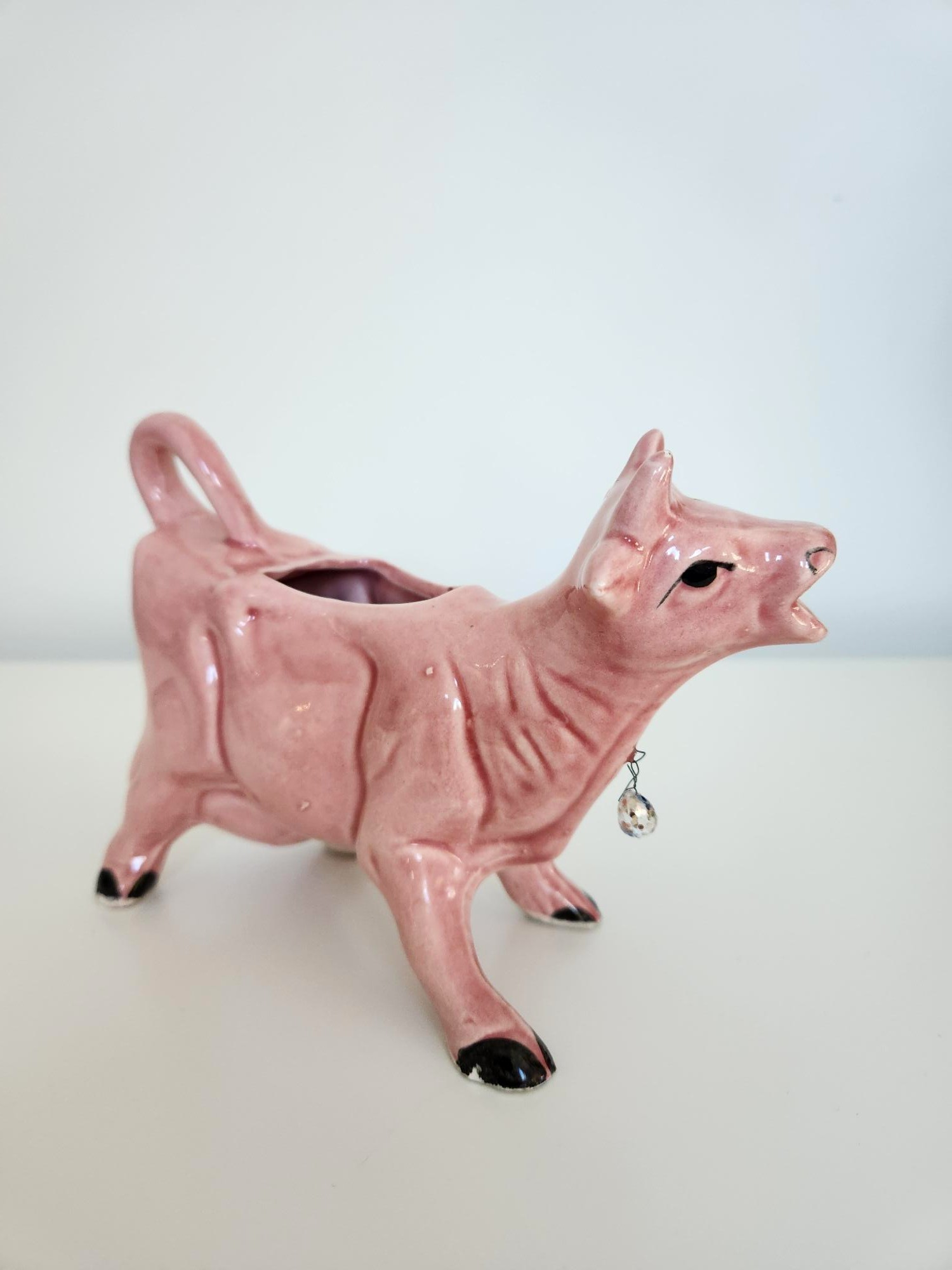 Fabulous Pink Cow Creamer, Vintage Ceramic - photo 2
