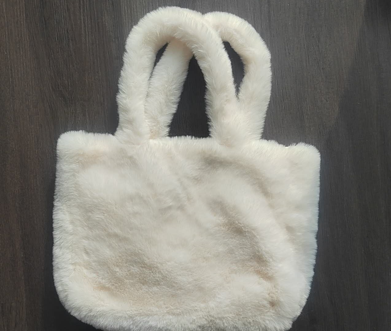 Cream Faux Fur Tote Bag - photo 2