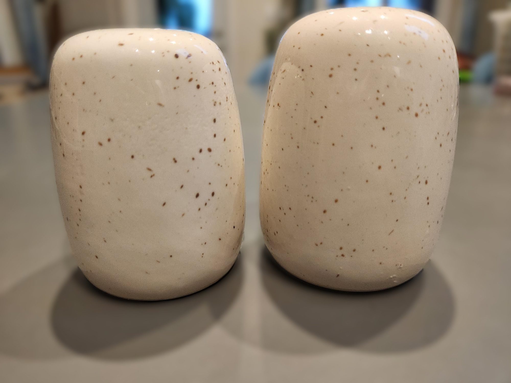 Vintage Speckled Stoneware Wildflower Salt and Pepper Shakers - photo 2