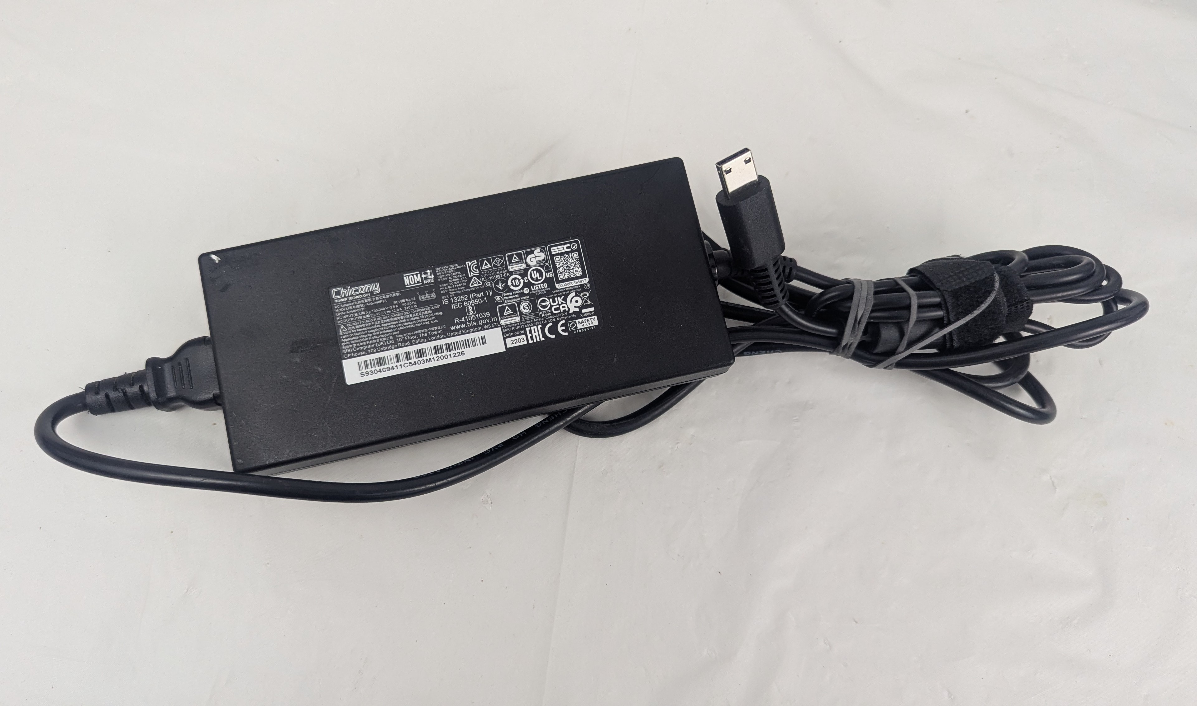 MSI GE76 GE66 GP76 GS77 Chicony Power Adapter Charger A20-240P2A