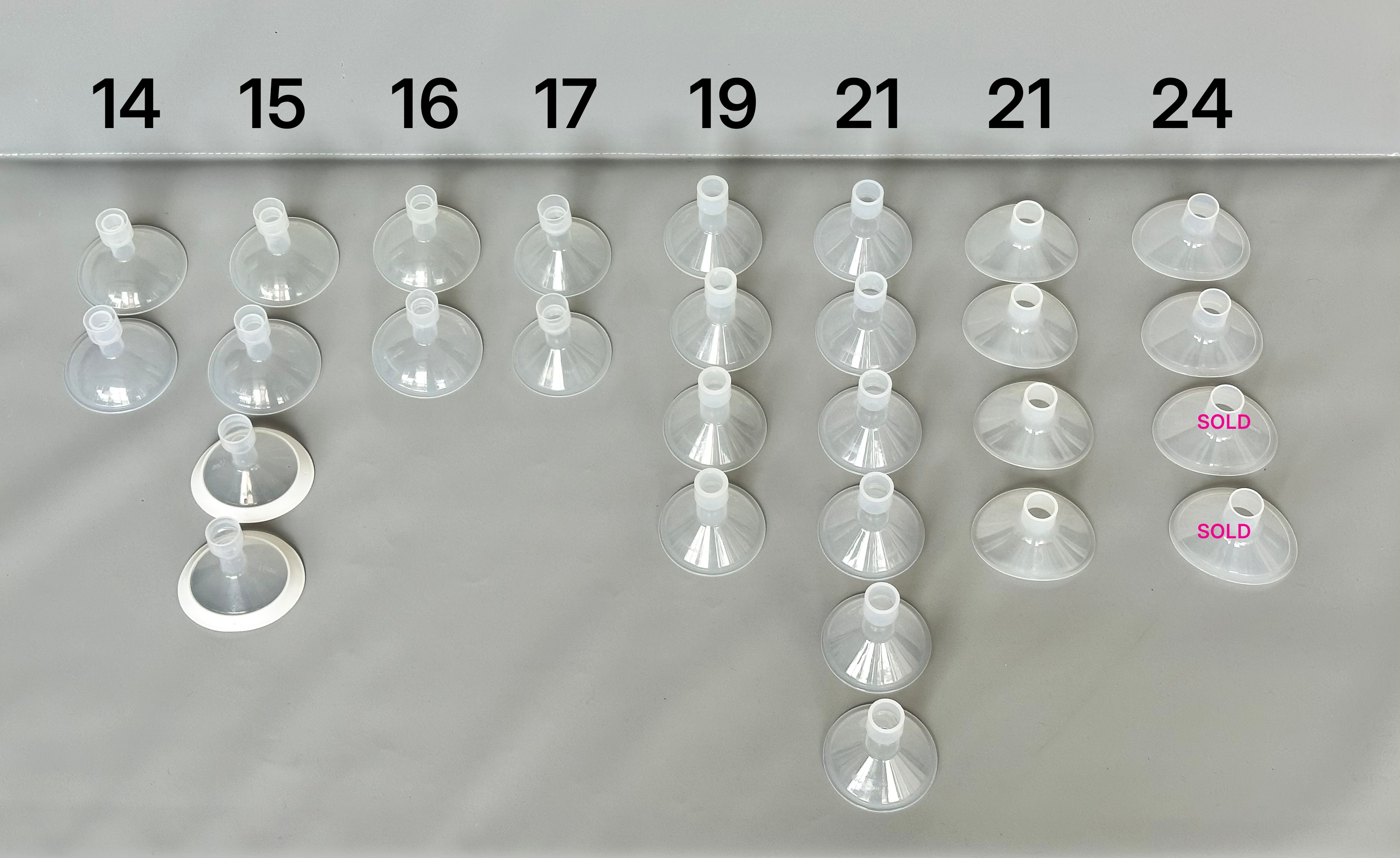 Breast Pump Flanges in Various Sizes 14-24