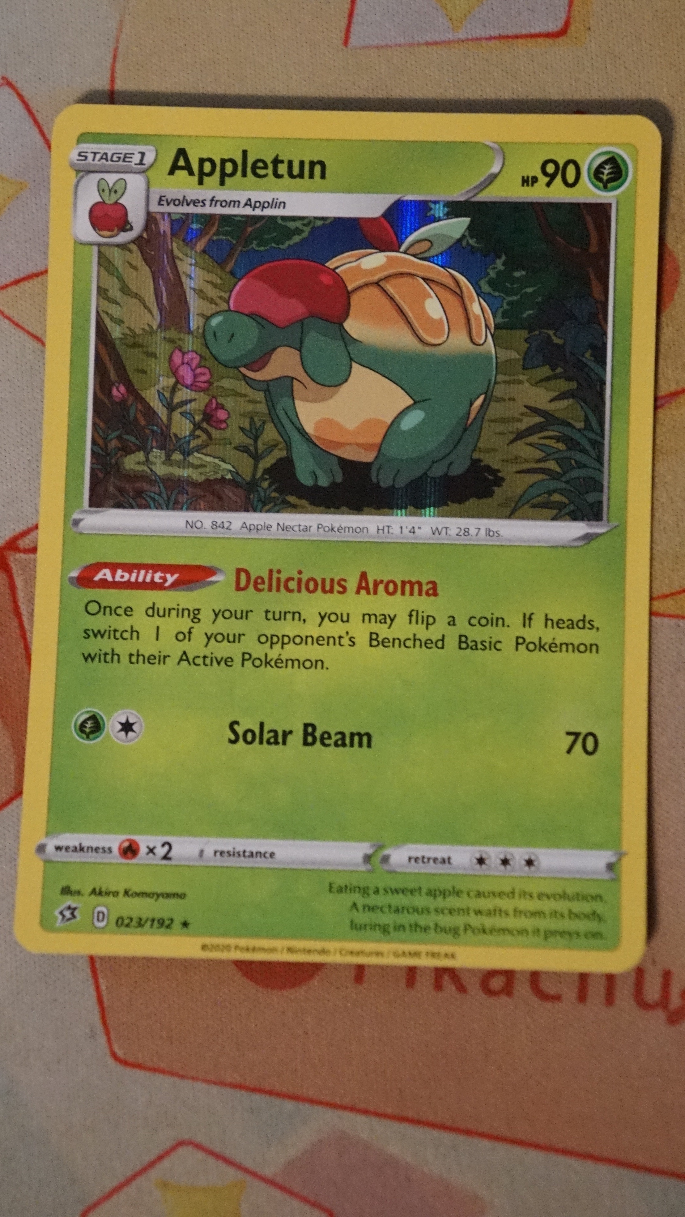 Pokemon Appletun 023/192 Rebel Clash Holo LP - photo 3