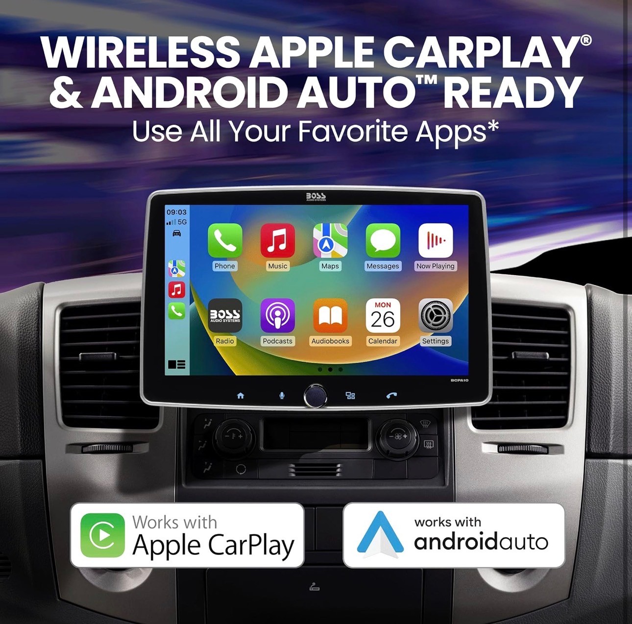BOSS Touch Audio Systems 10.1" Apple/Android CarPlay BCPA10 FLAC - photo 4
