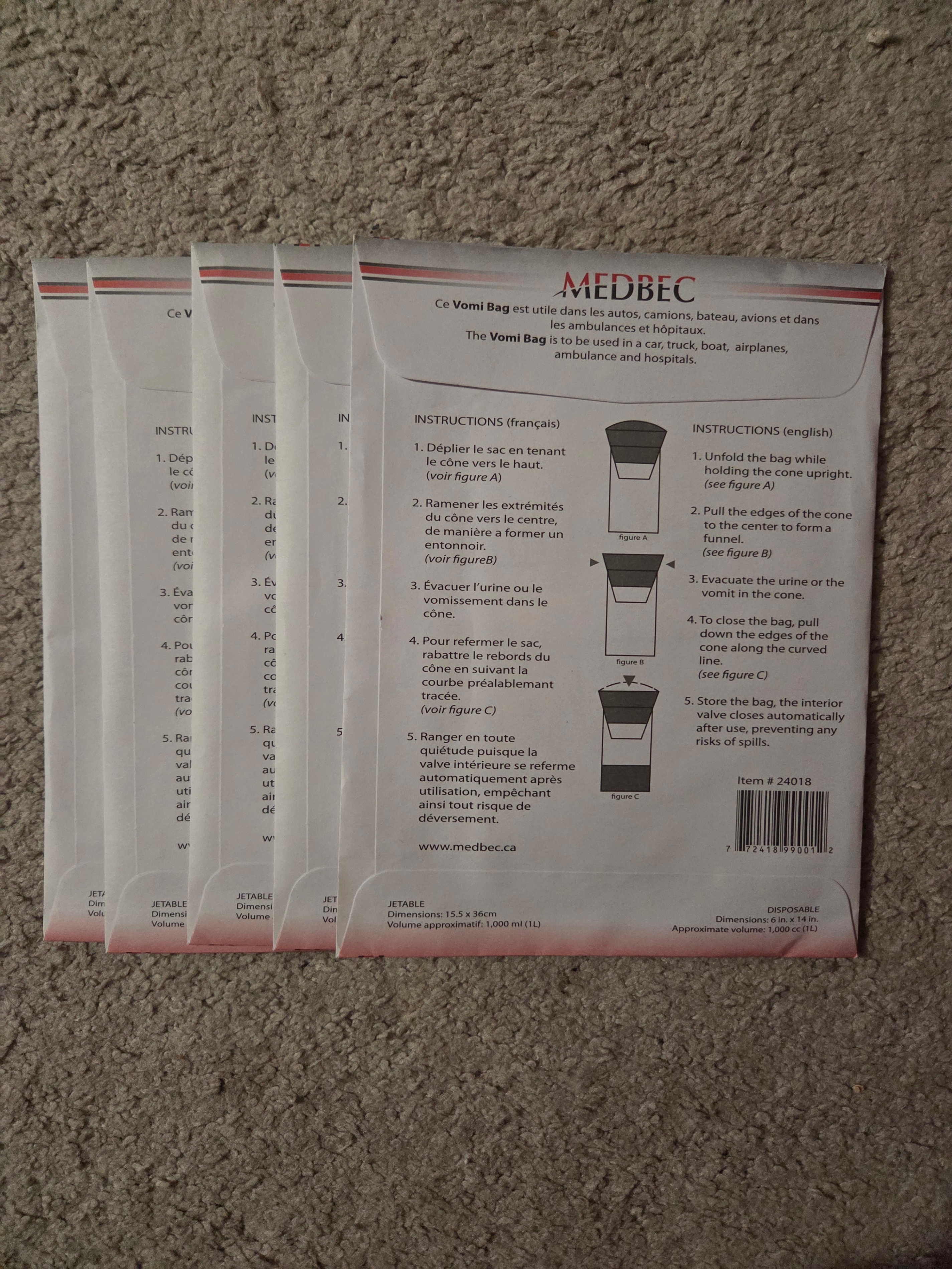 10 Medbec Vomit Bags & 12 Urine Bags, Emergency Car / Travel - photo 2