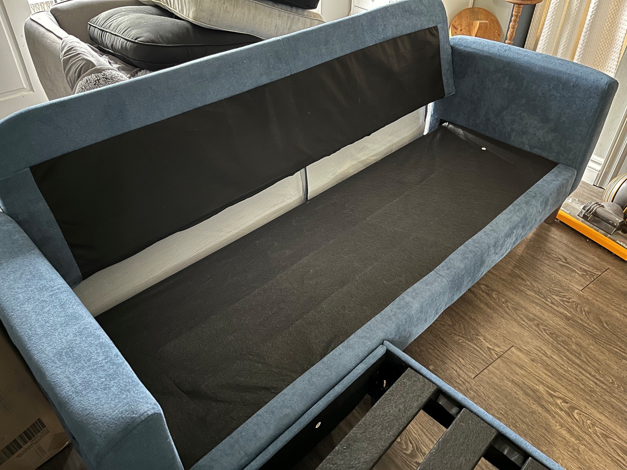 Blue Couch NEW but missing cushions - See Photos & Ad for Info - photo 3