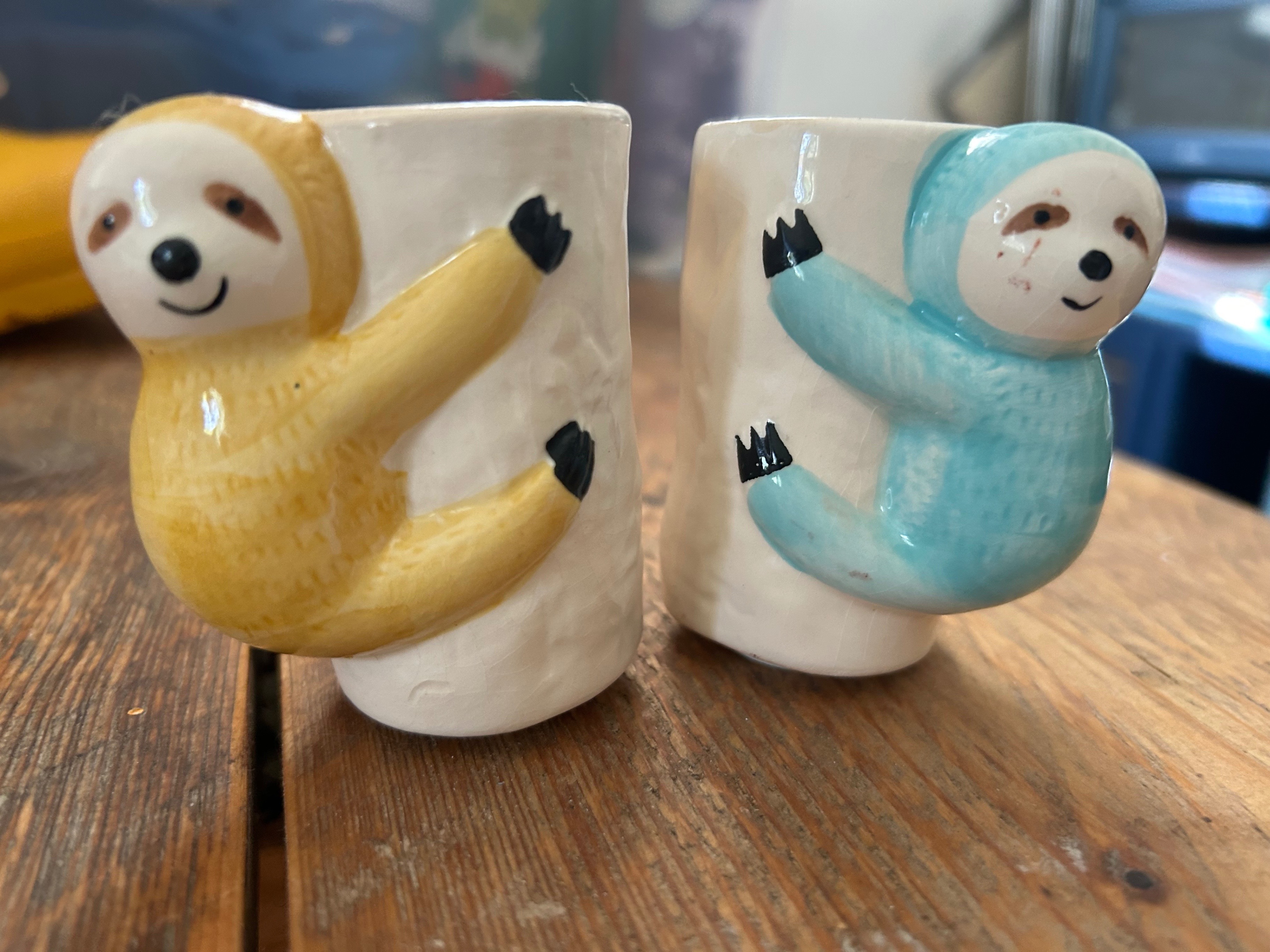 Ceramic Salt & Pepper Sloth Shakers