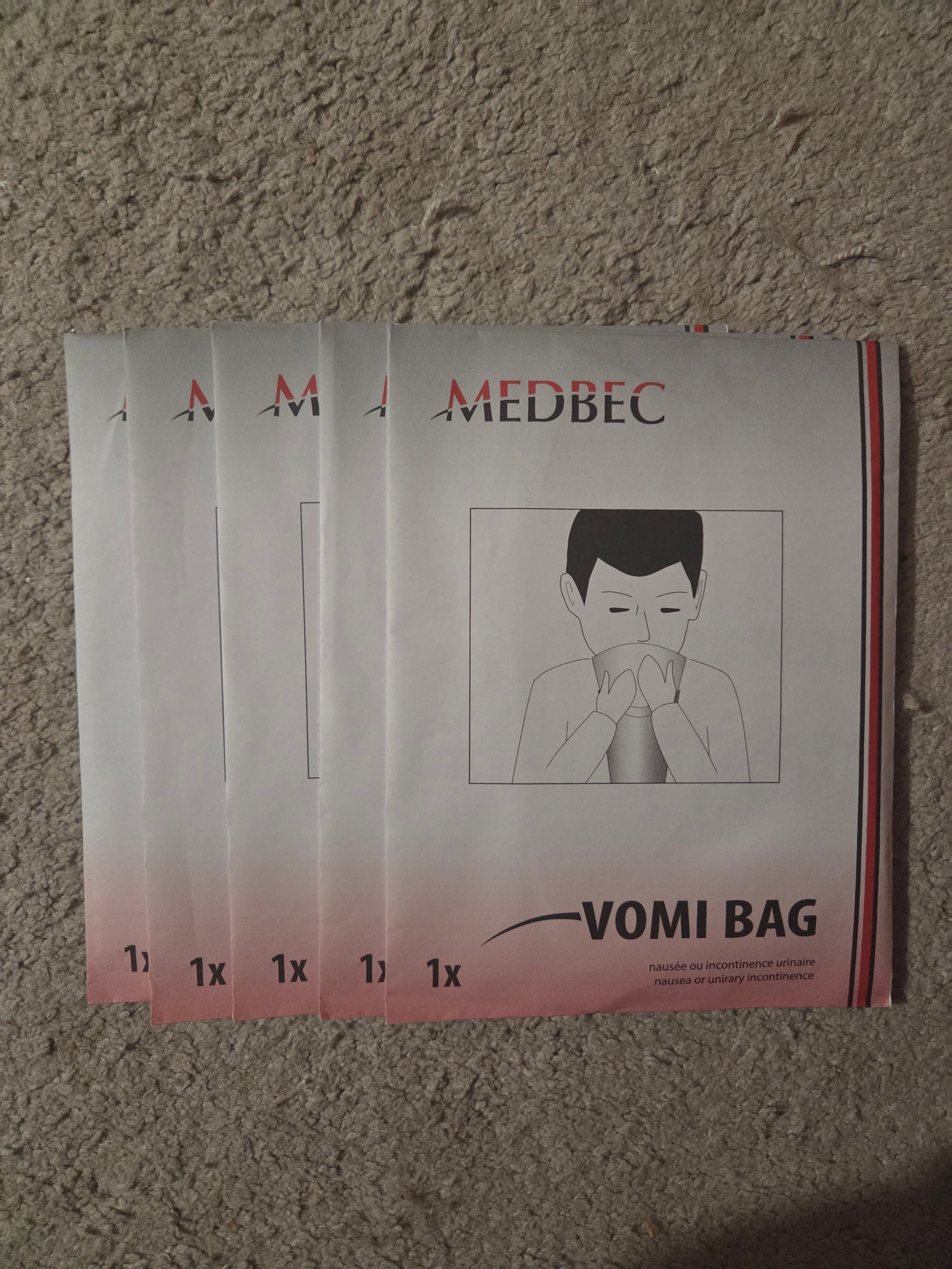 10 Medbec Vomit Bags & 12 Urine Bags, Emergency Car / Travel
