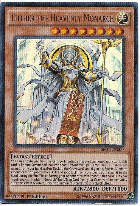 Yu-Gi-Oh Ehther the Heavenly Monarch SR01-EN000 Holo LP