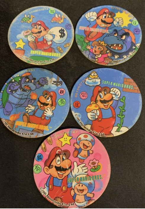 Nintendo Super Mario Bros. Pogs (1985) 5x