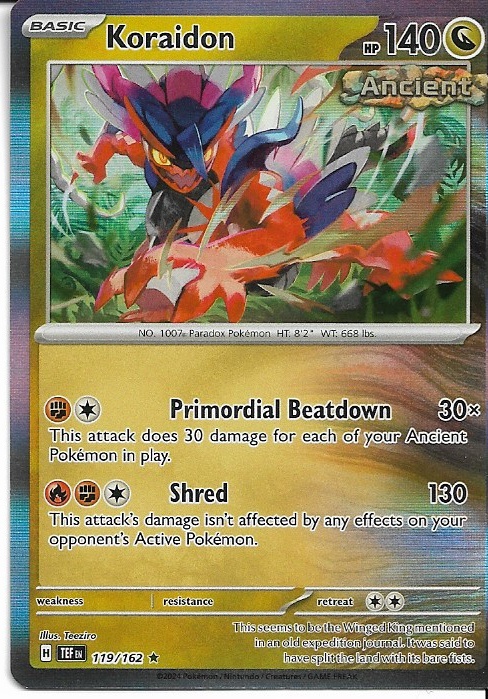 Pokemon Koraidon 119/162 Temporal Forces Holo NM