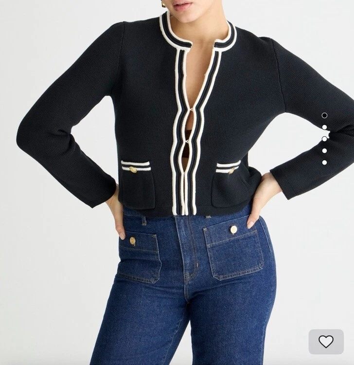 J.Crew Women's Black and White Cardigan