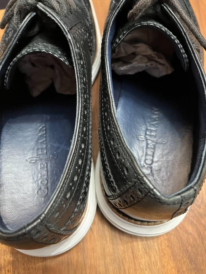 Cole Haan Long Lunargrand Wingtip Black Leather Oxford Shoe - photo 2