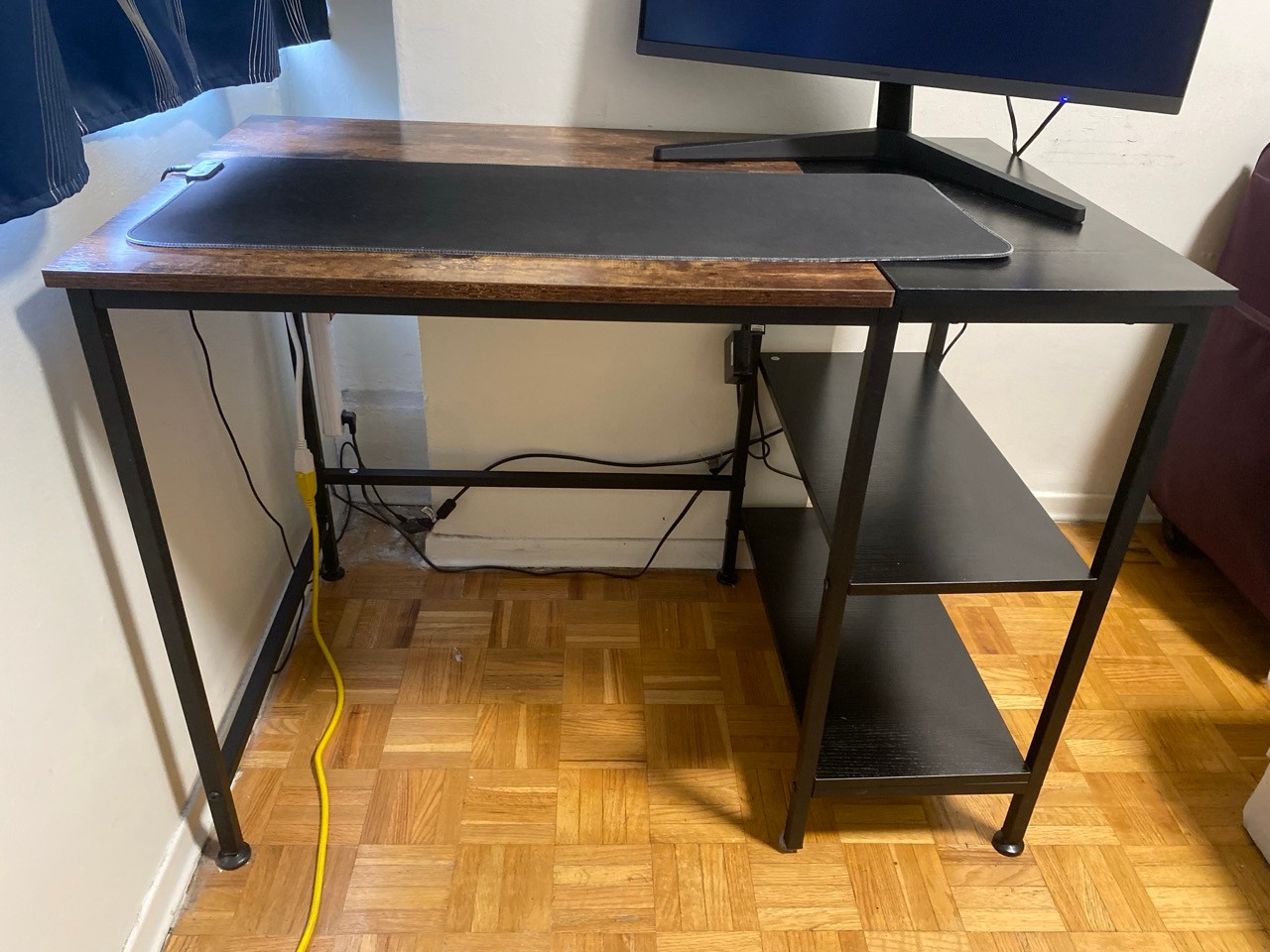 Modern Office Desk– Brown & Black Wood Finish