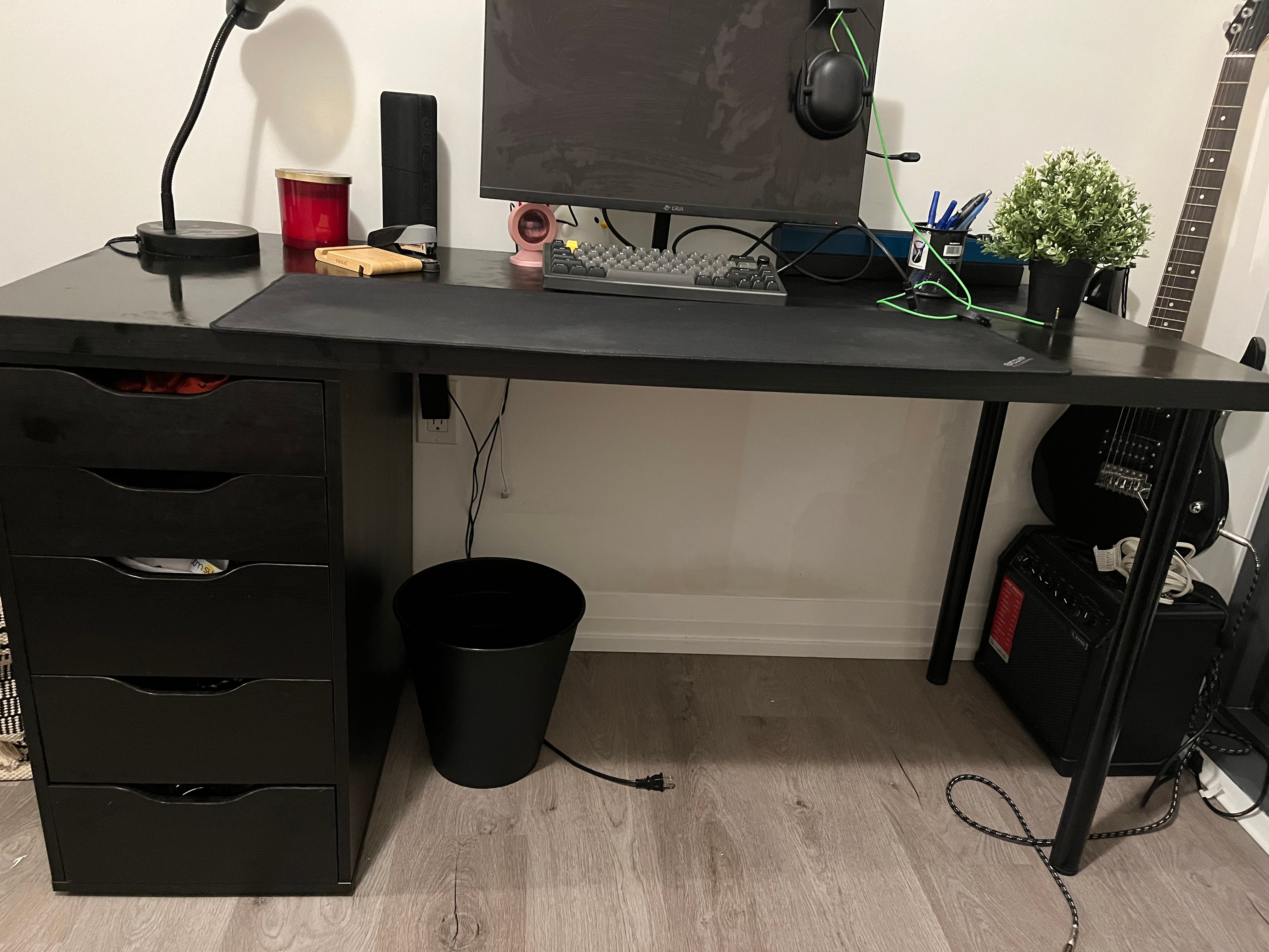 Black Desk with Drawer Unit - photo 2