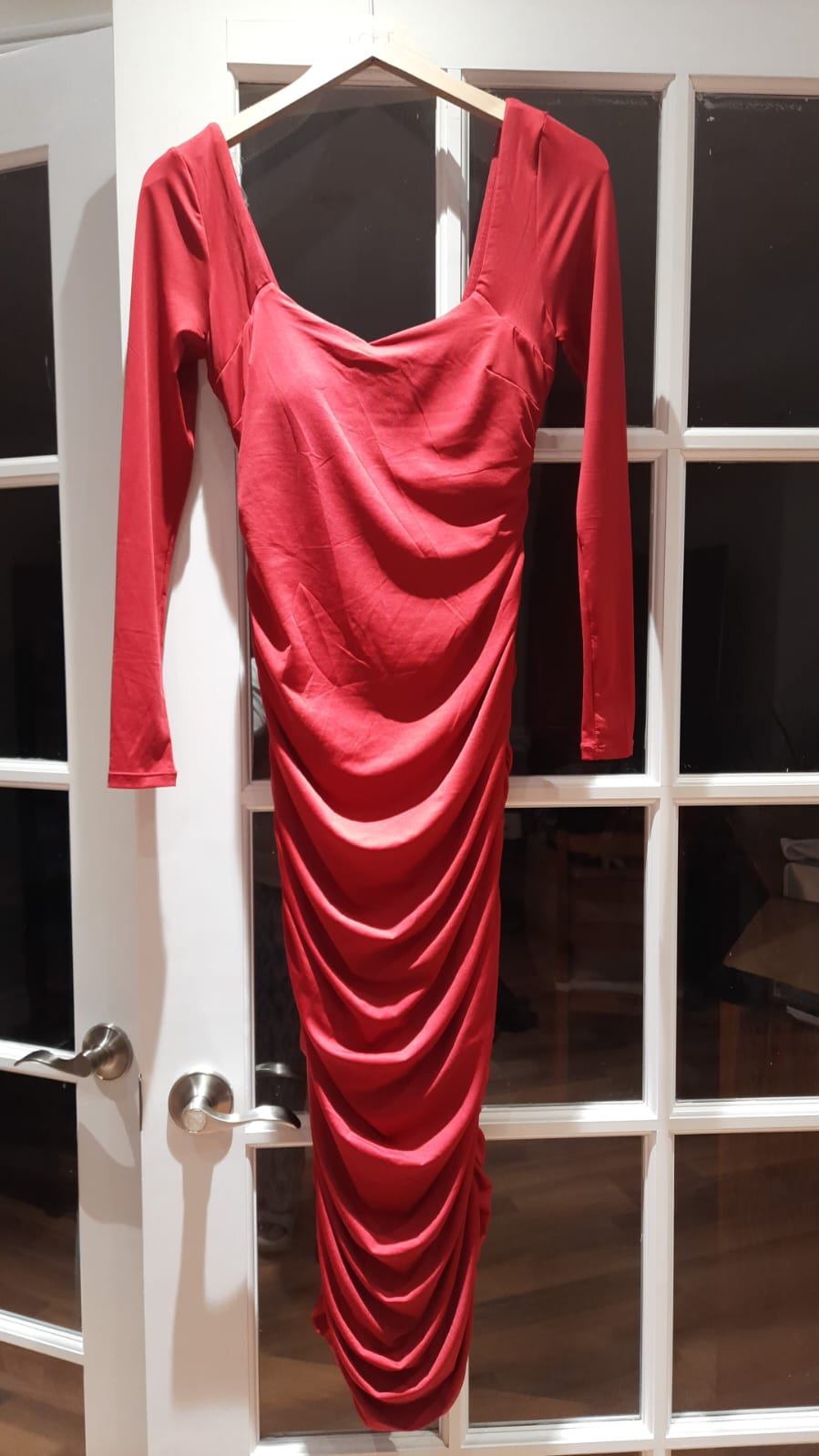 Streetwear Society Ruched Long Sleeve Midi Dress