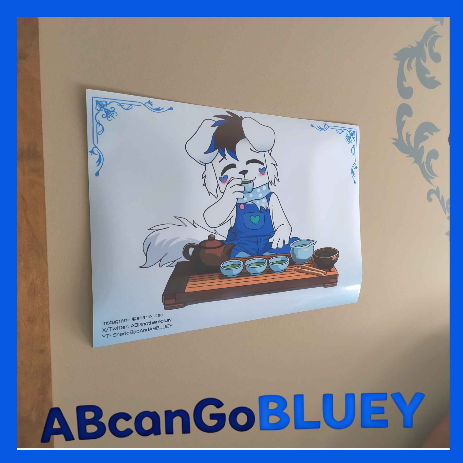 🐶🍵 AB Bluey – Tea Time Poster $30
