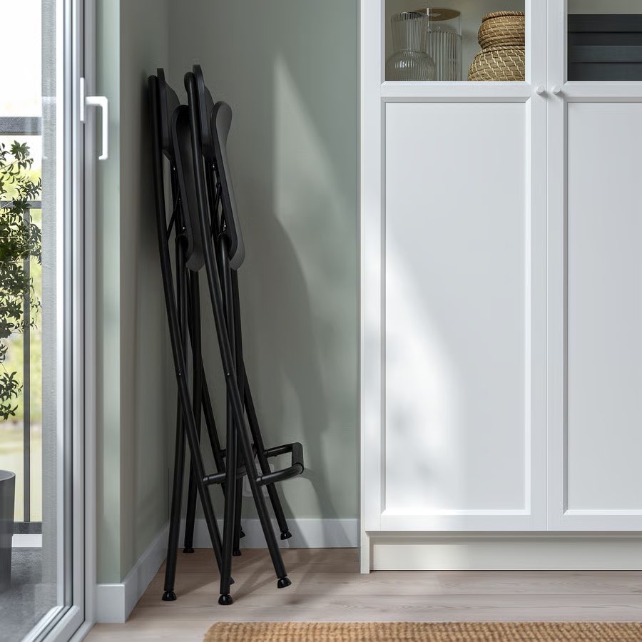 IKEA FRANKLIN Bar Stool with Backrest (Foldable) – Black x 2 - photo 4