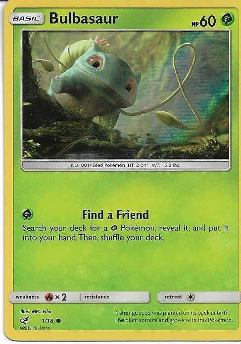 Pokemon Bulbasaur 1/18 Detective Pikachu Holo LP