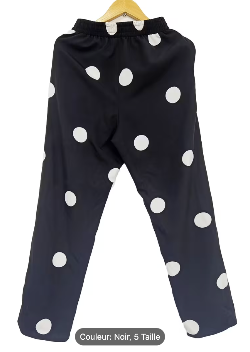Ensemble 2 pièces Femme à pois noir et blanc XXL - photo 4