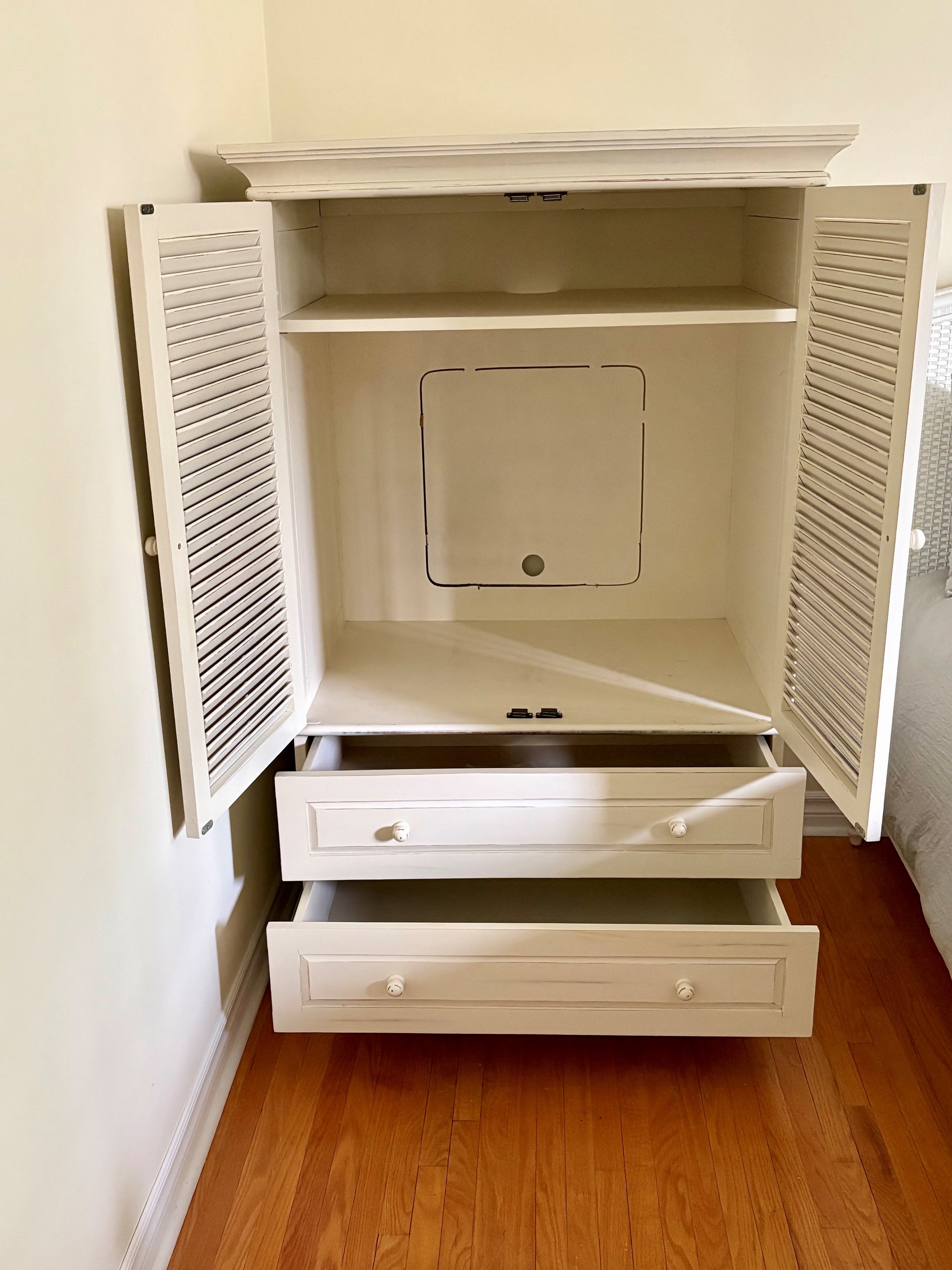 White Armoire Cabinet with Drawers - photo 2