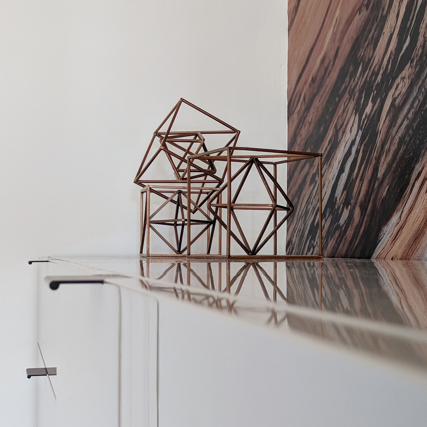 Bronze Geometric Centerpiece Ornament - photo 2