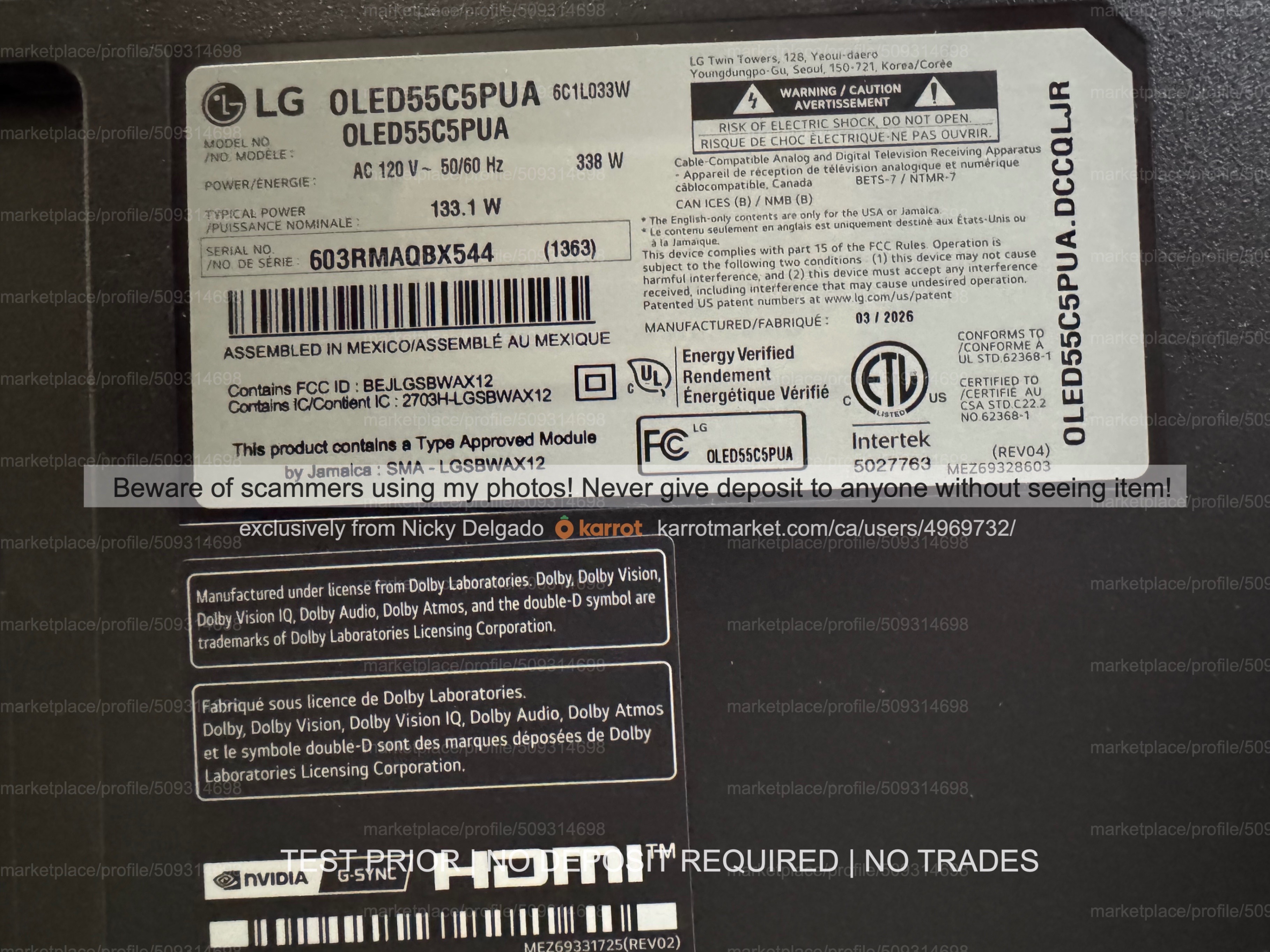 LG 55" C5 OLED evo 4K 144Hz HDR Smart TV with Warranty - photo 5
