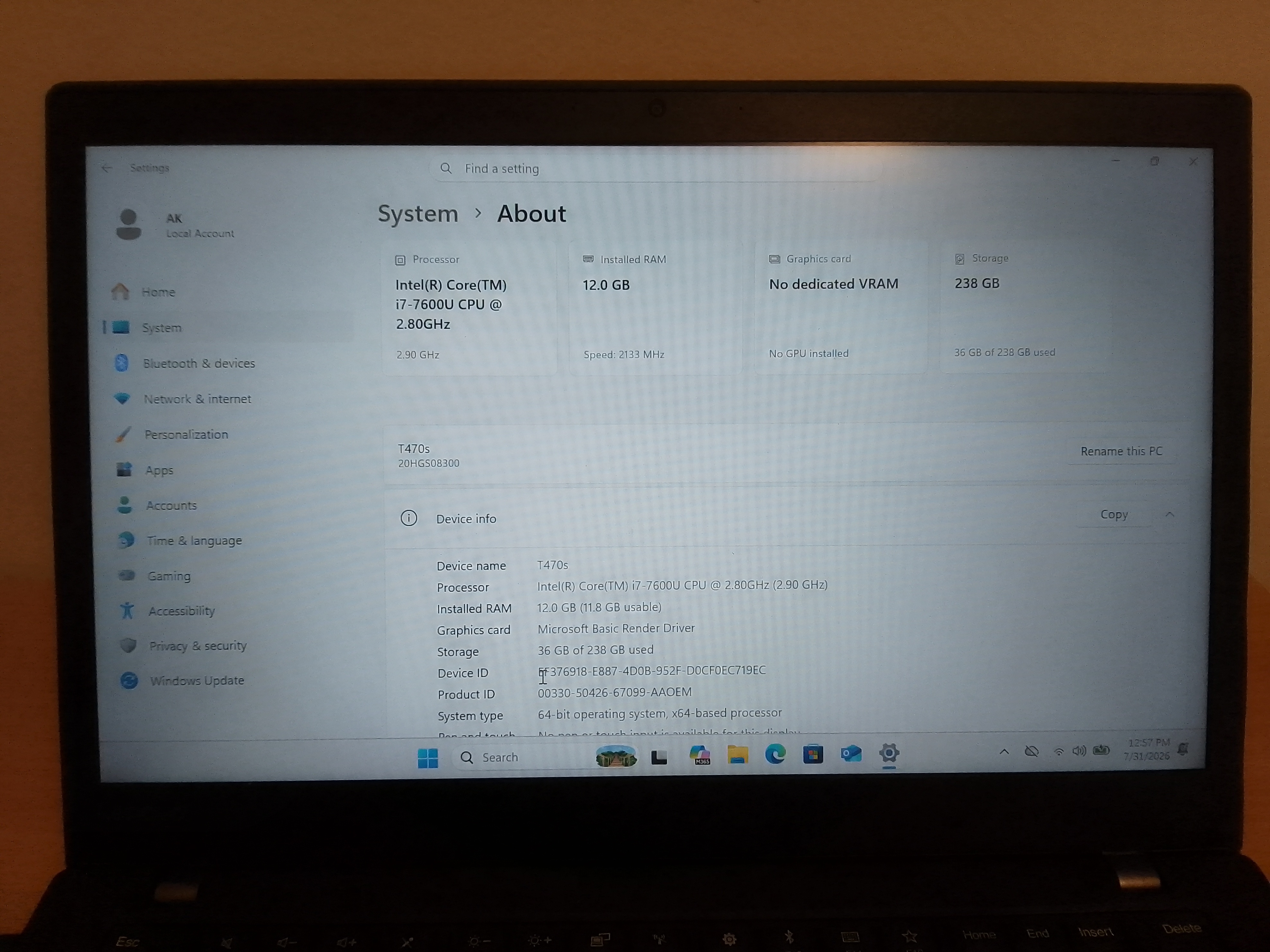 Lenovo ThinkPad T470s – Intel Core i7 | 12GB RAM | 256GB SSD - photo 2